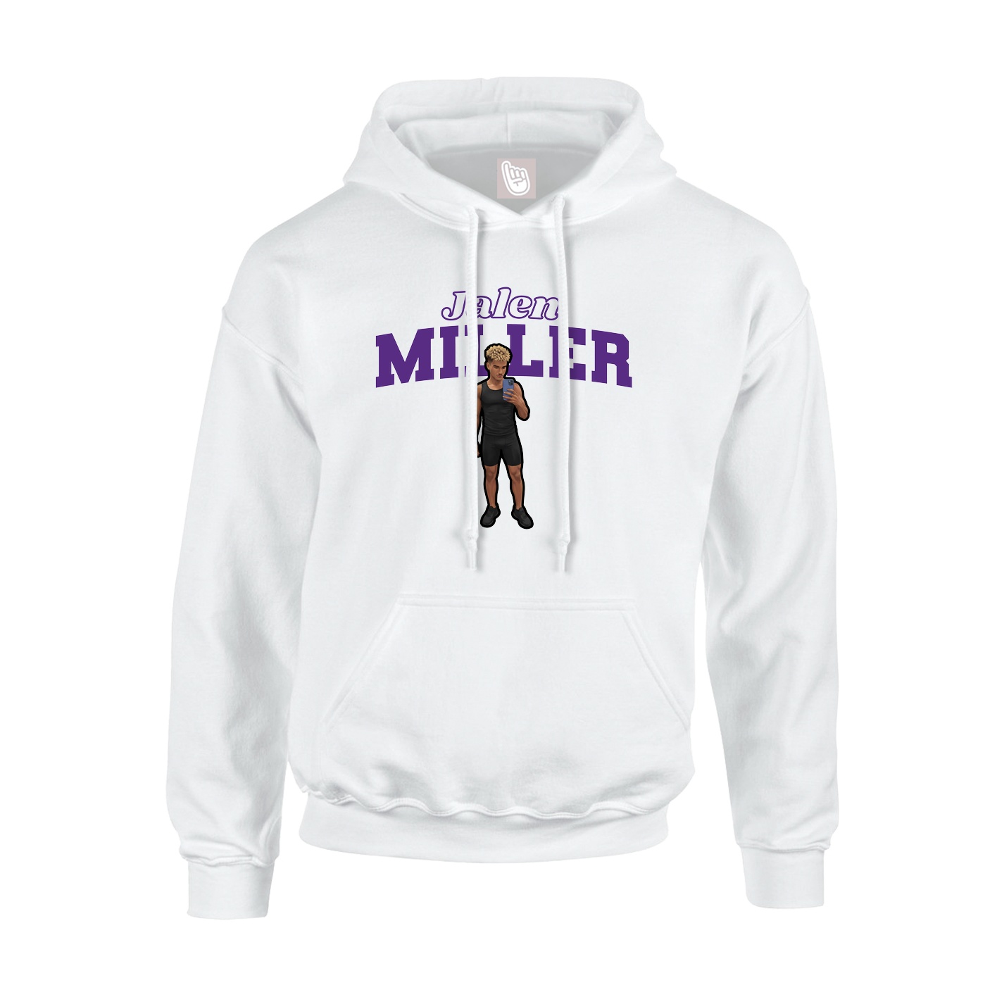 Hoodie — Name Arch in White