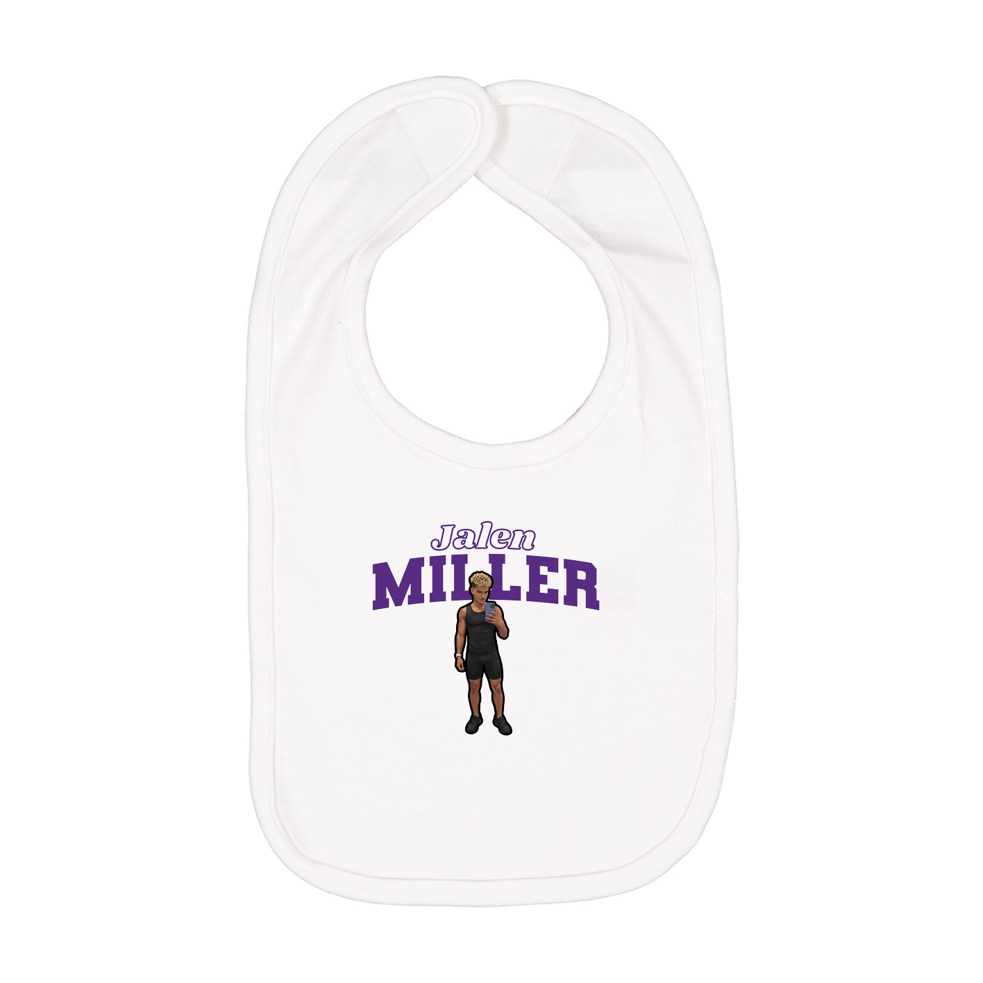 Infant Bib — Name Arch in White