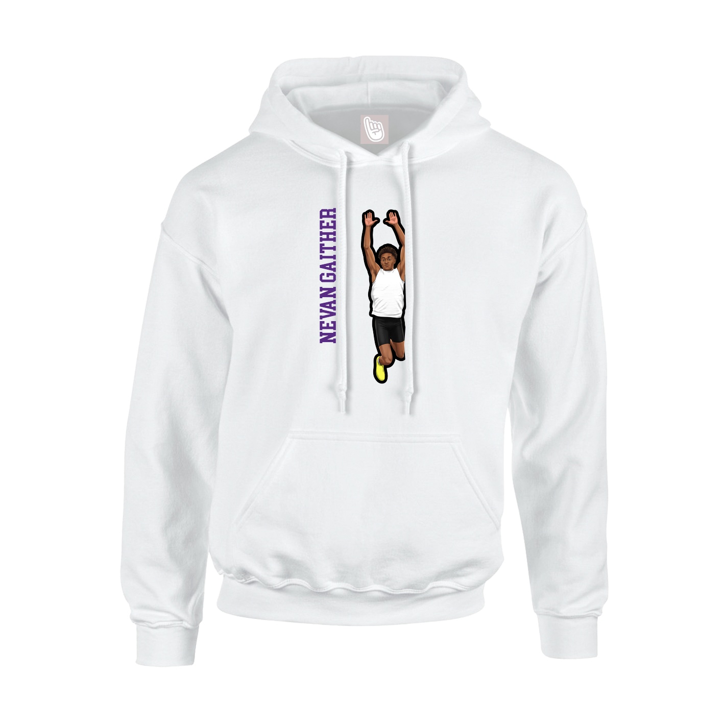 Hoodie — Name Vertical in White