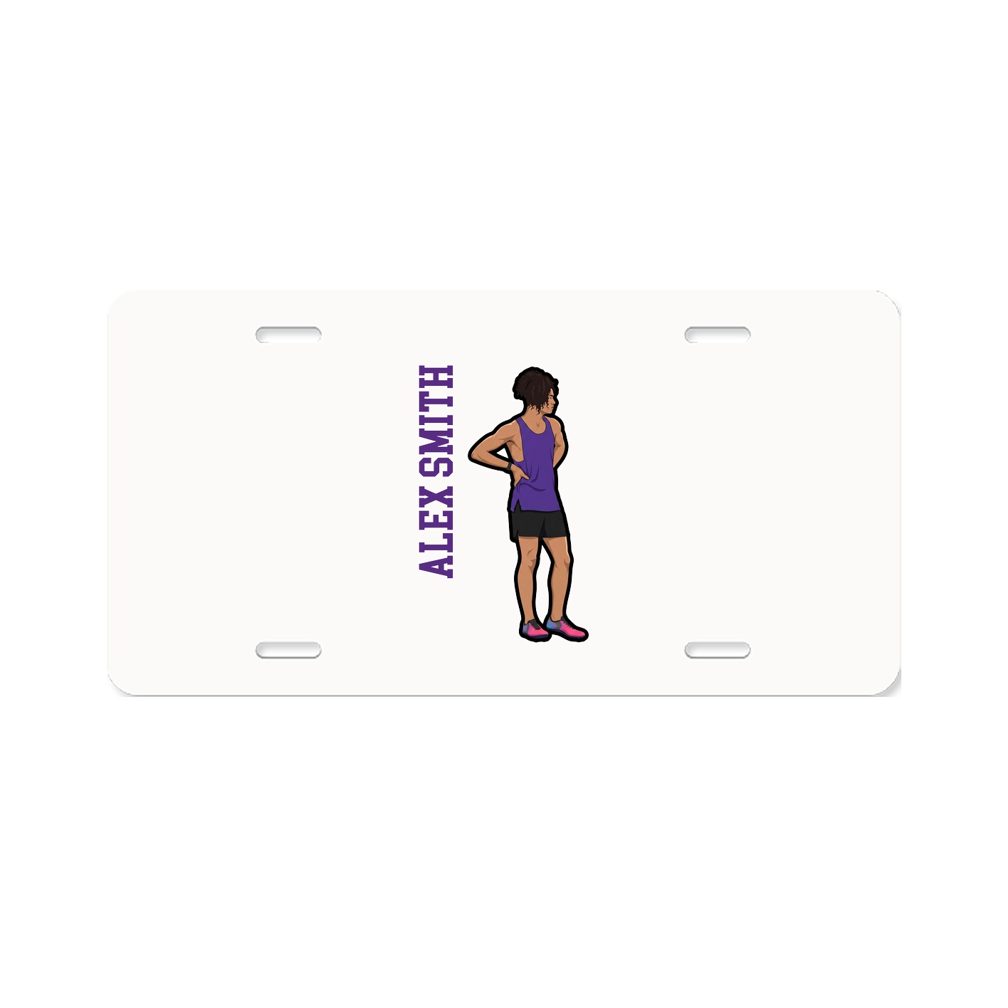 License Plate — Name Vertical in Classic