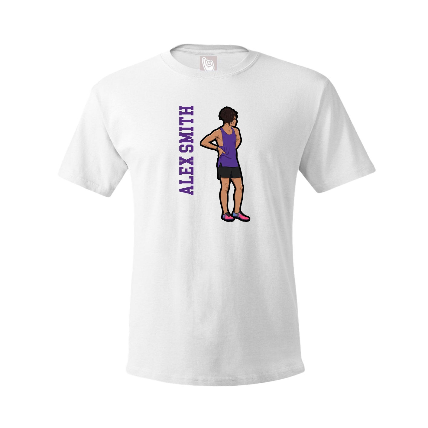 Youth Tee — Name Vertical in White