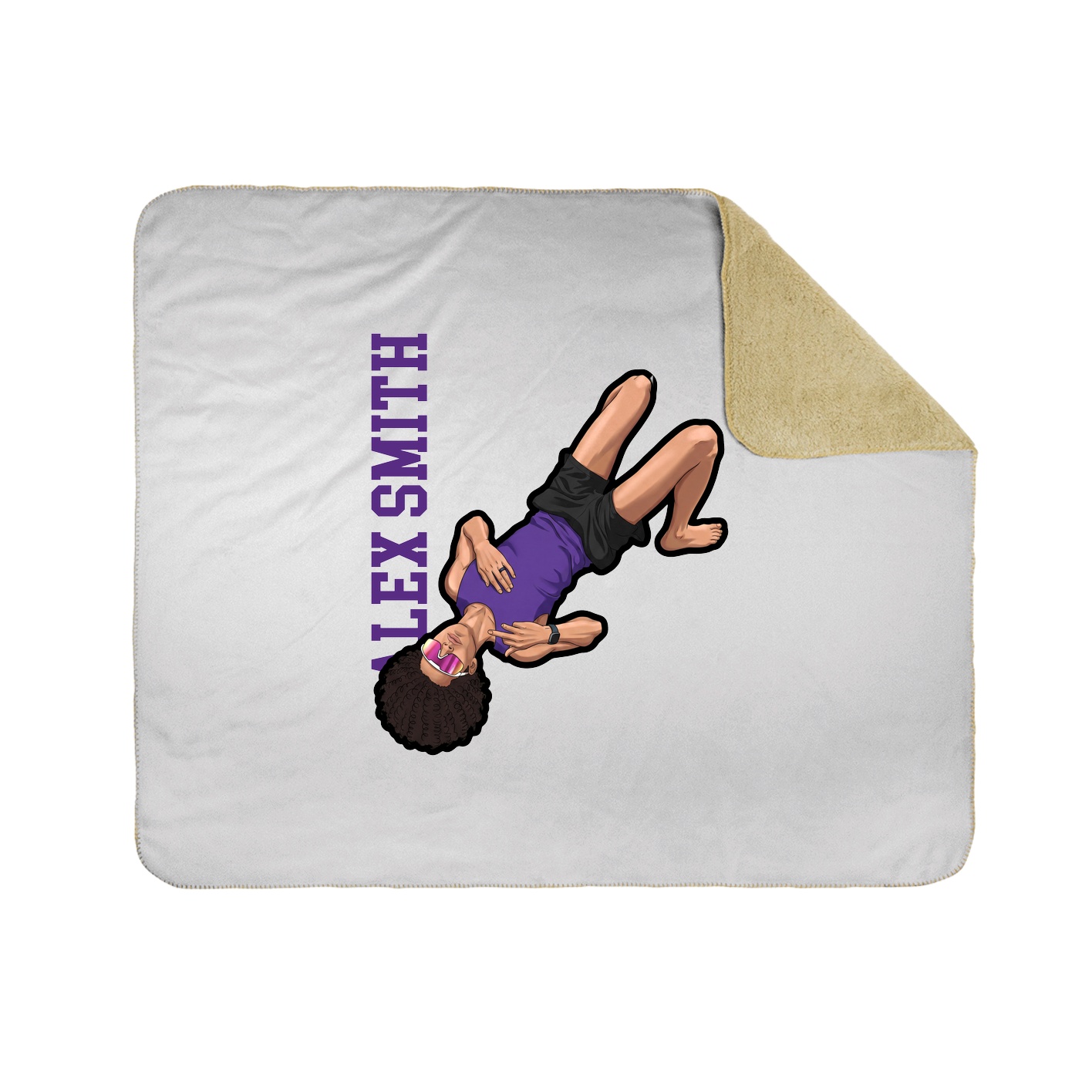 Throw Blanket — Name Vertical in White