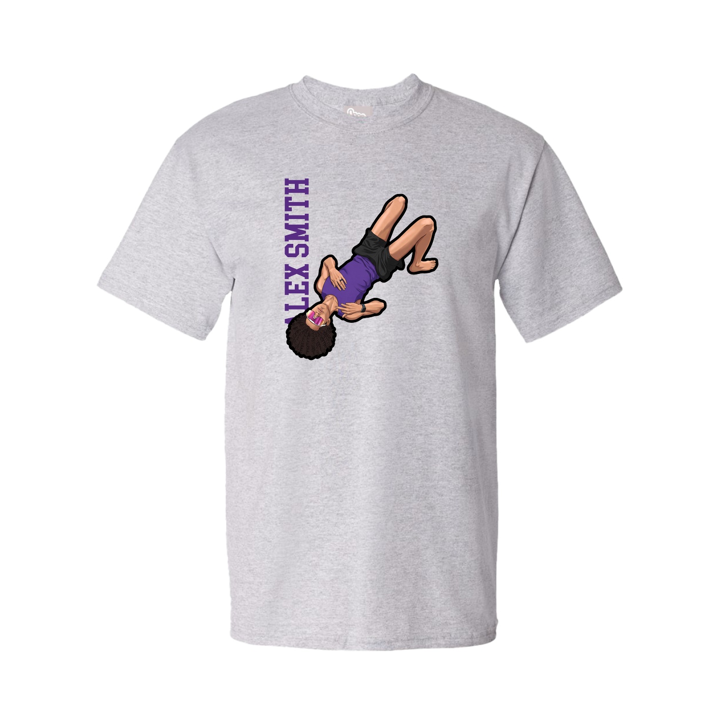 Tee — Name Vertical in Grey