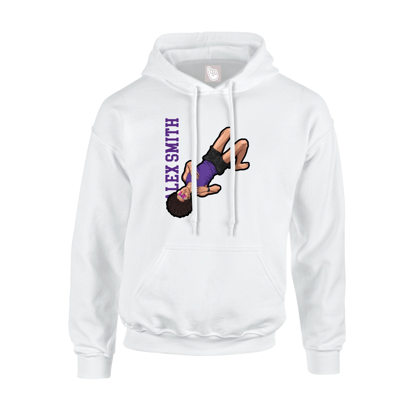 Youth Hoodie — Name Vertical in White