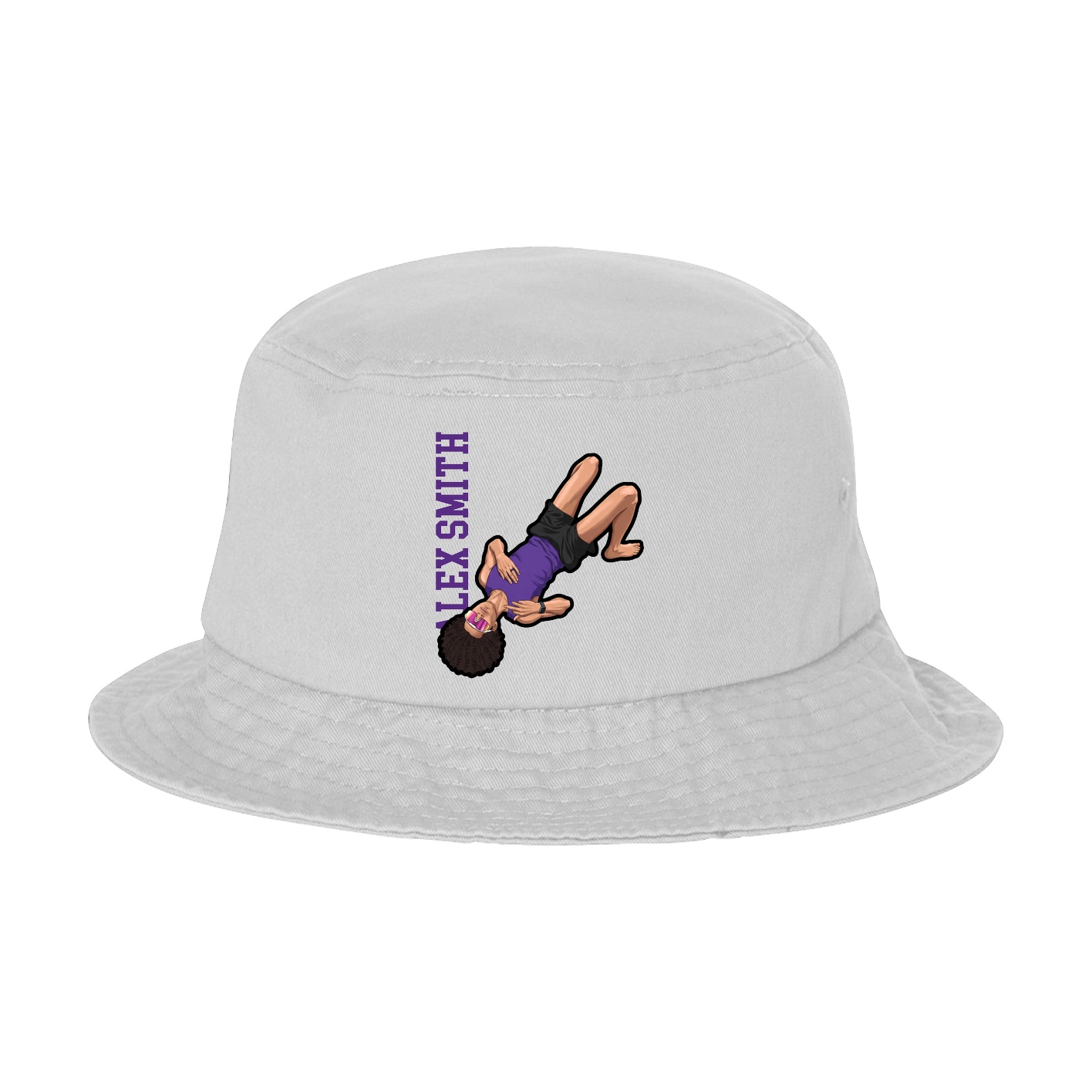 Bucket Cap — Name Vertical in White