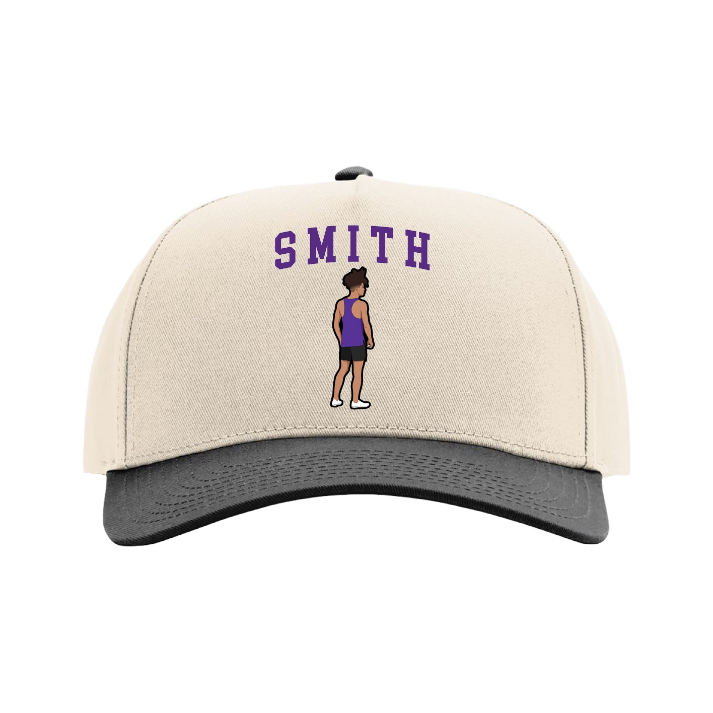 Full Fabric Five-Panel Champ Cap — Shirsey in Cream/Black