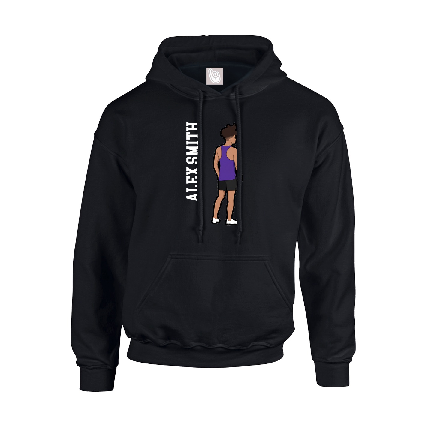 Youth Hoodie — Name Vertical in Black