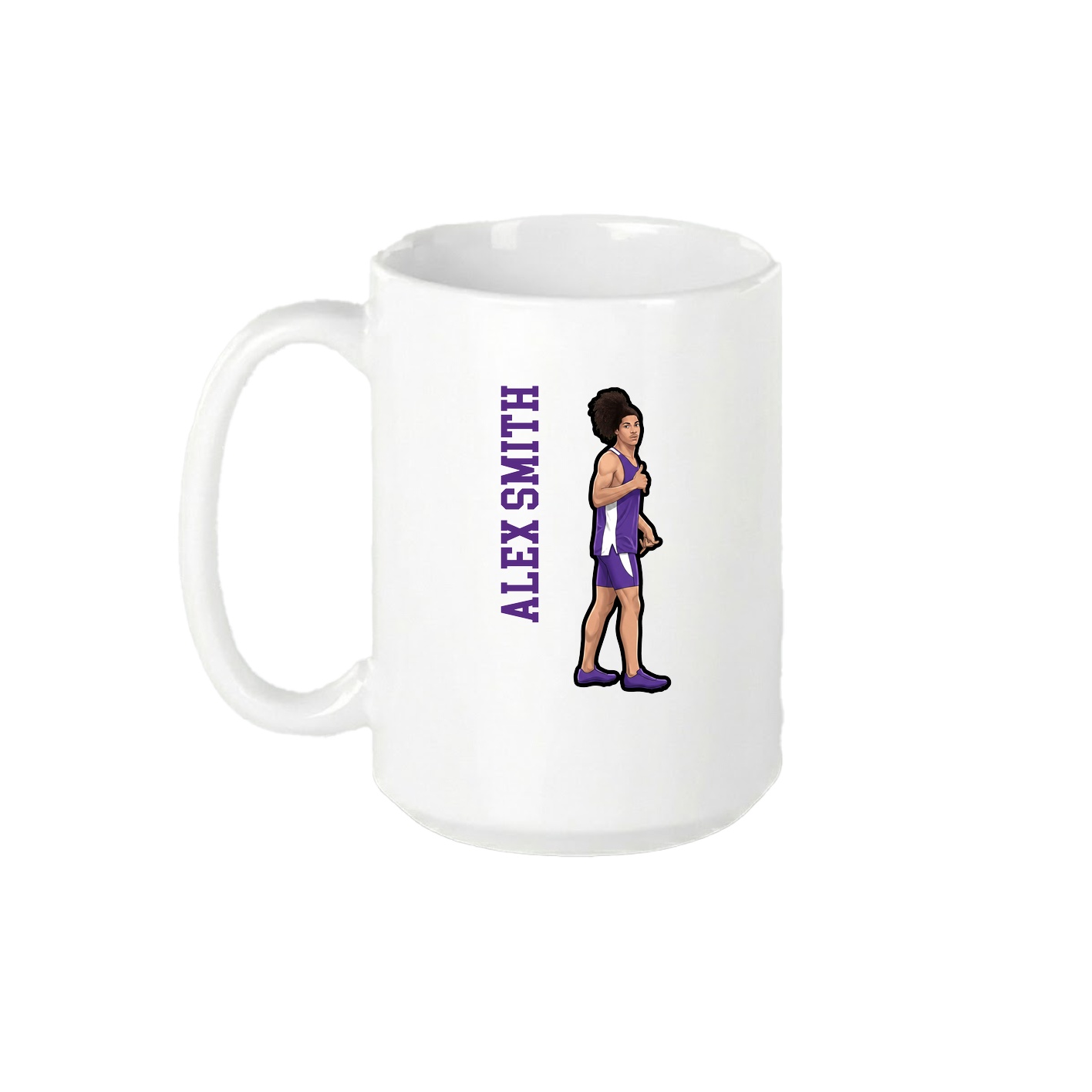15oz Coffee Mug — Name Vertical in White
