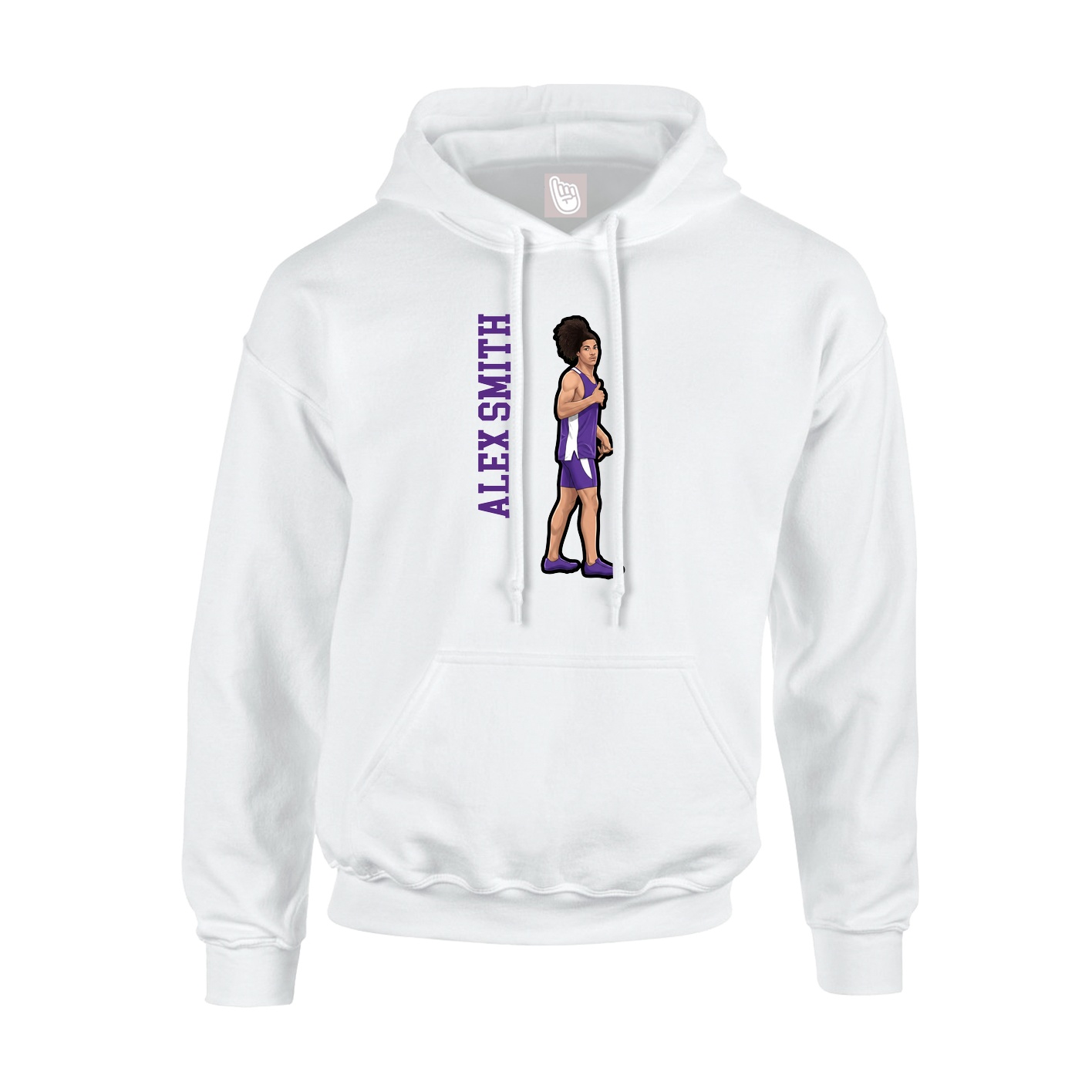 Hoodie — Name Vertical in White