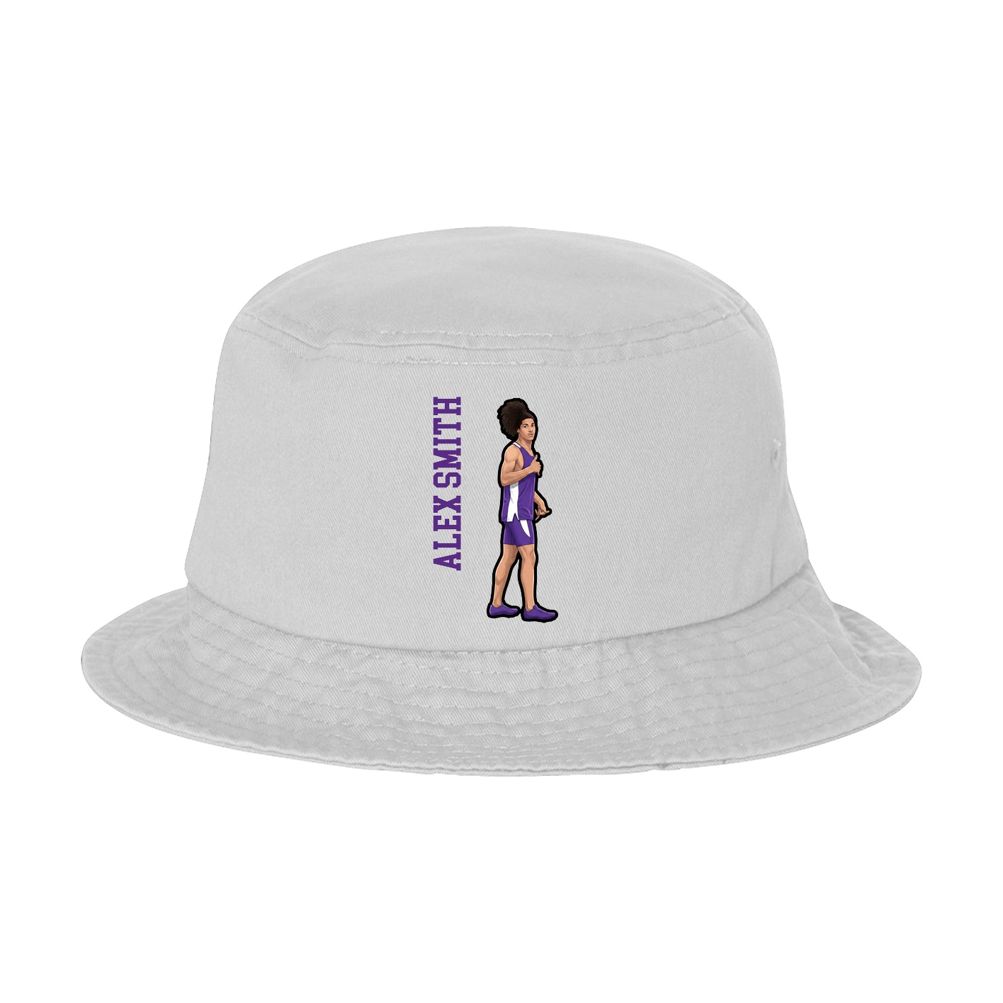 Bucket Cap — Name Vertical in White