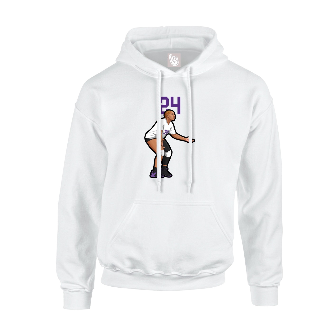 Youth Hoodie — Number Top in White