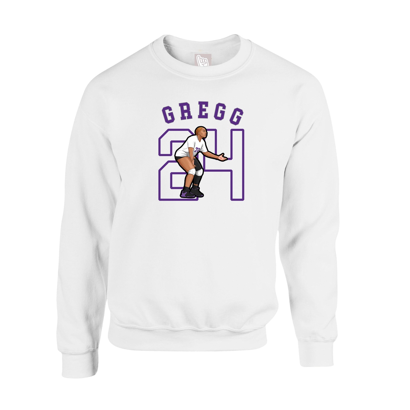 Fleece Crew — Shirsey Arch in White