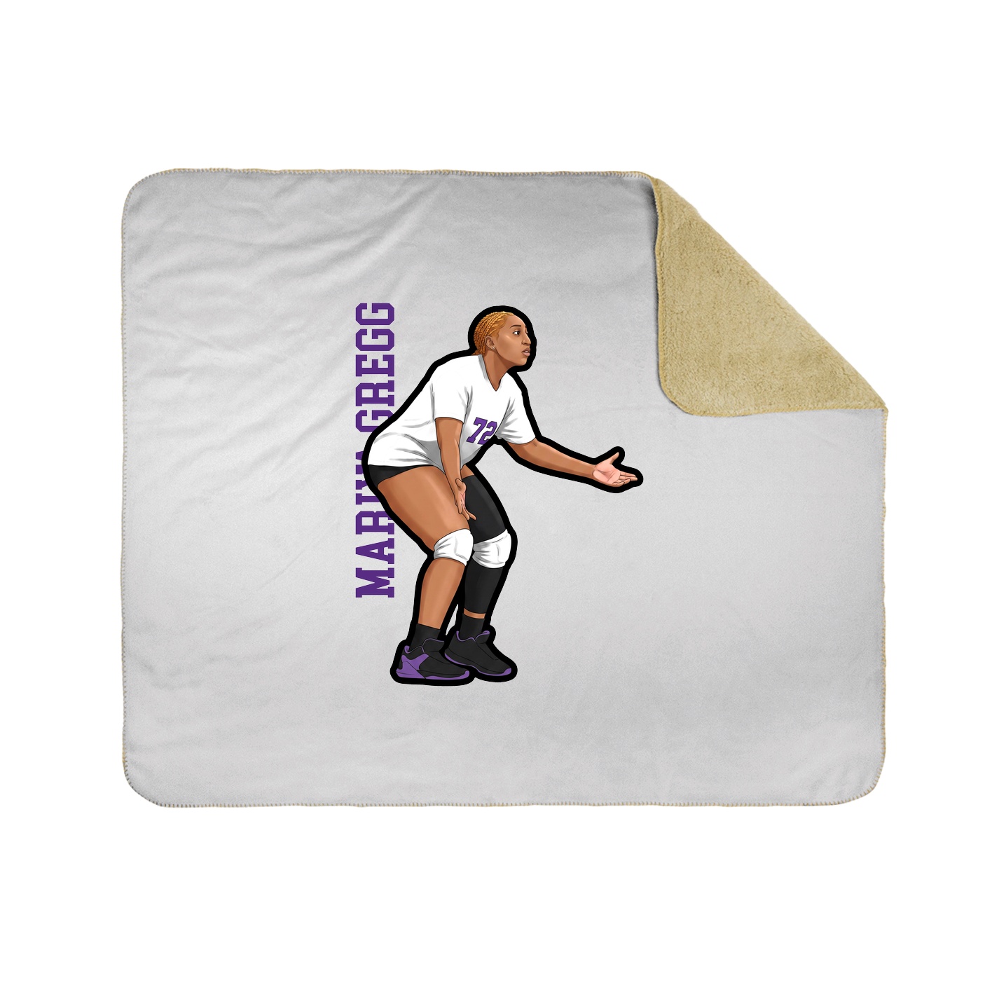 Throw Blanket — Name Vertical in White