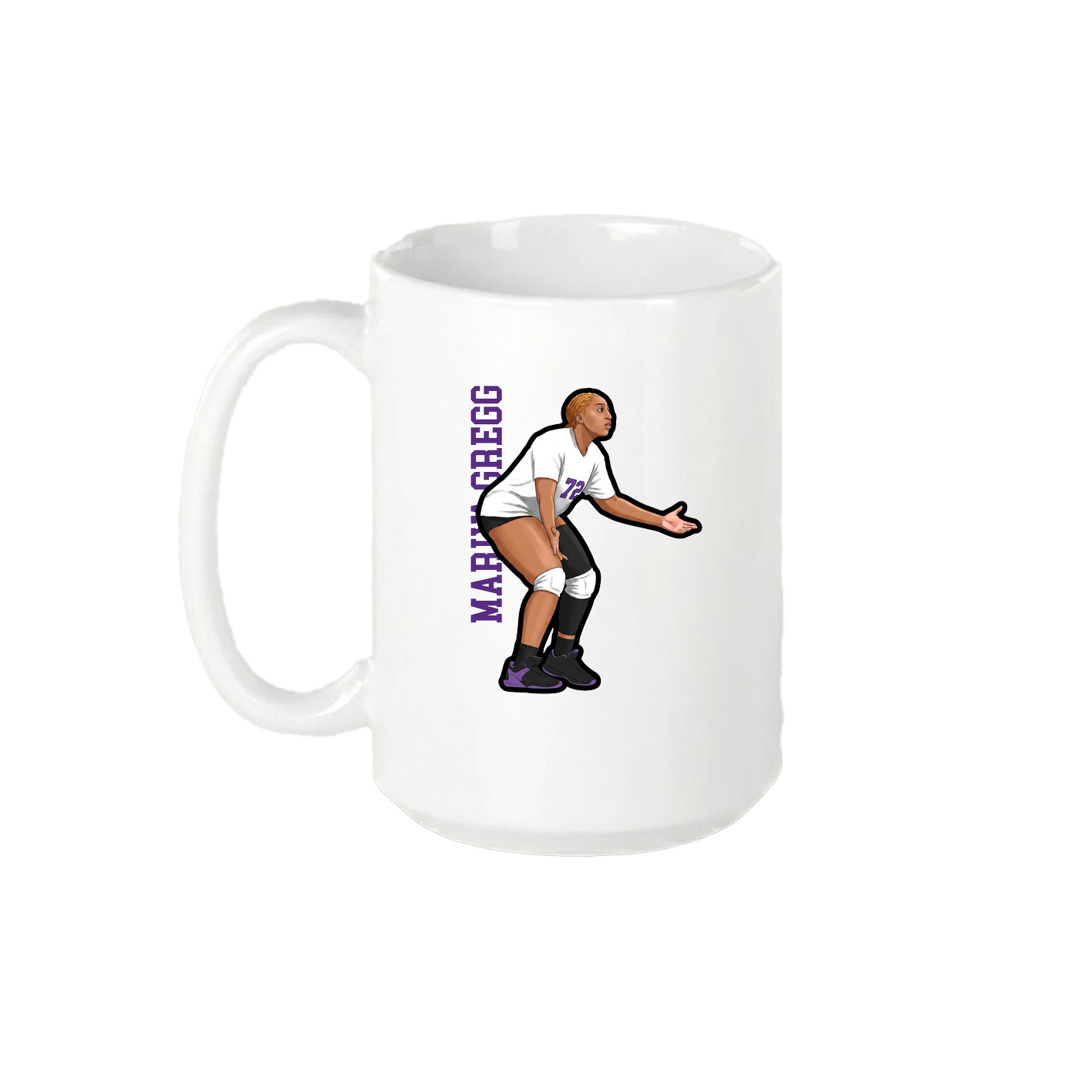 15oz Coffee Mug — Name Vertical in White