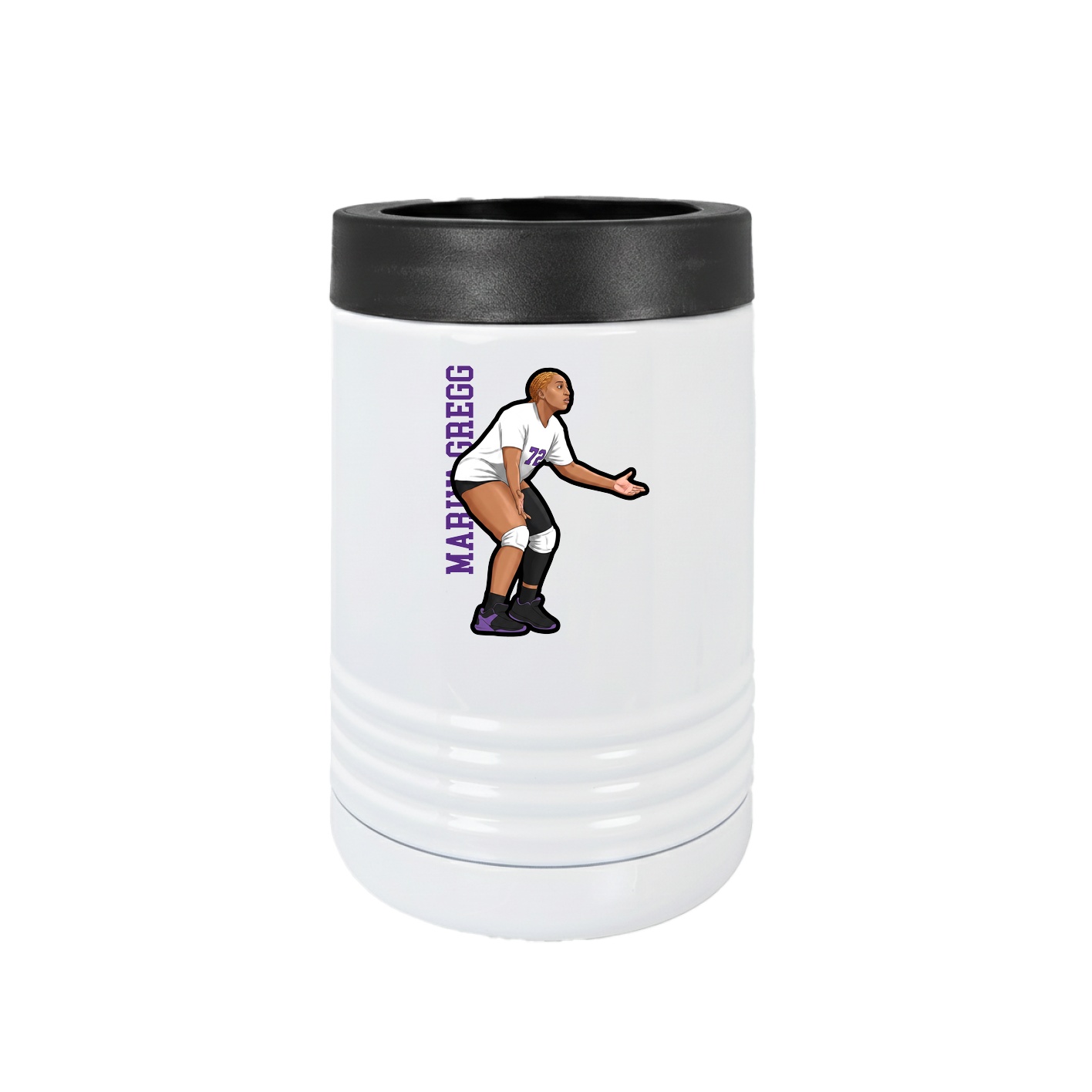 Beverage Holder — Name Vertical in White