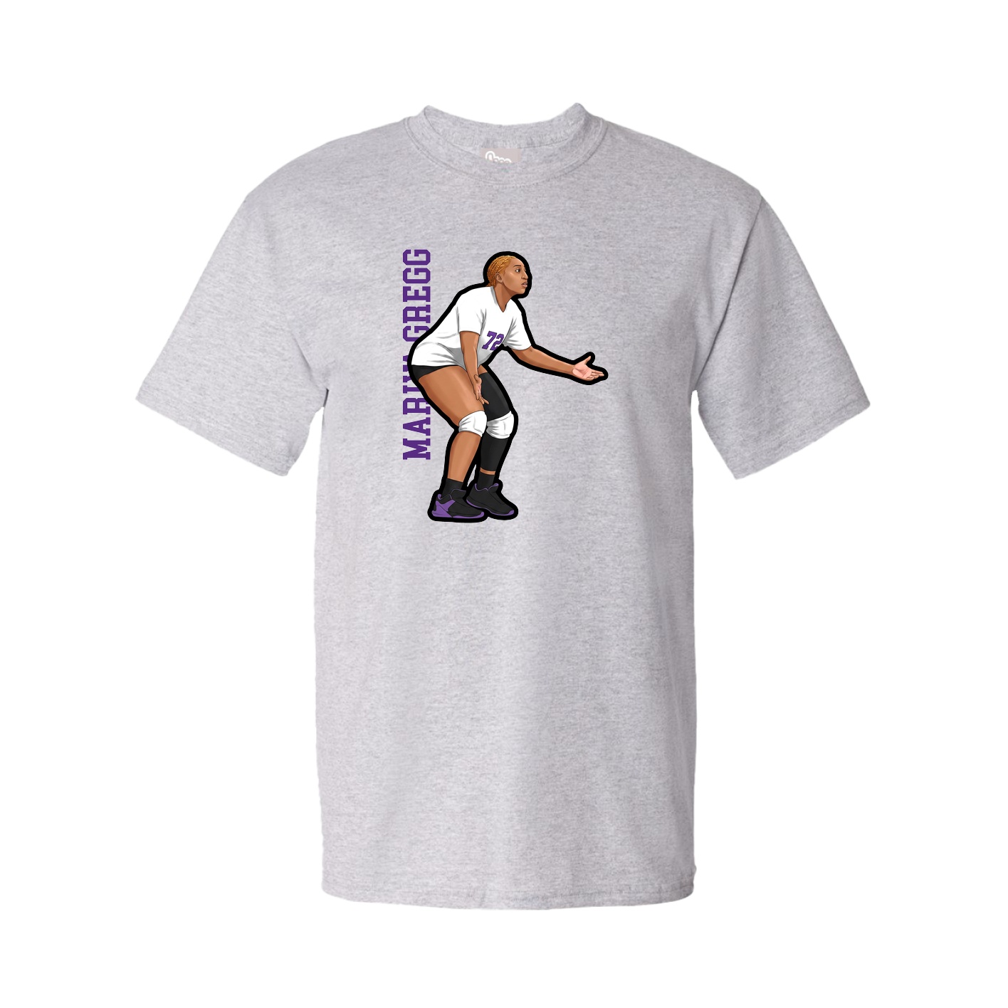 Youth Tee — Name Vertical in Grey