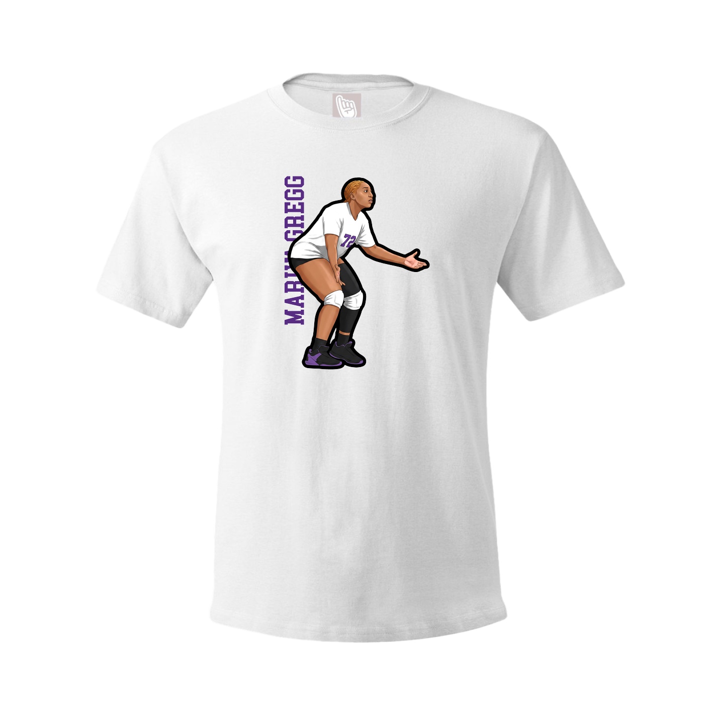 Youth Tee — Name Vertical in White