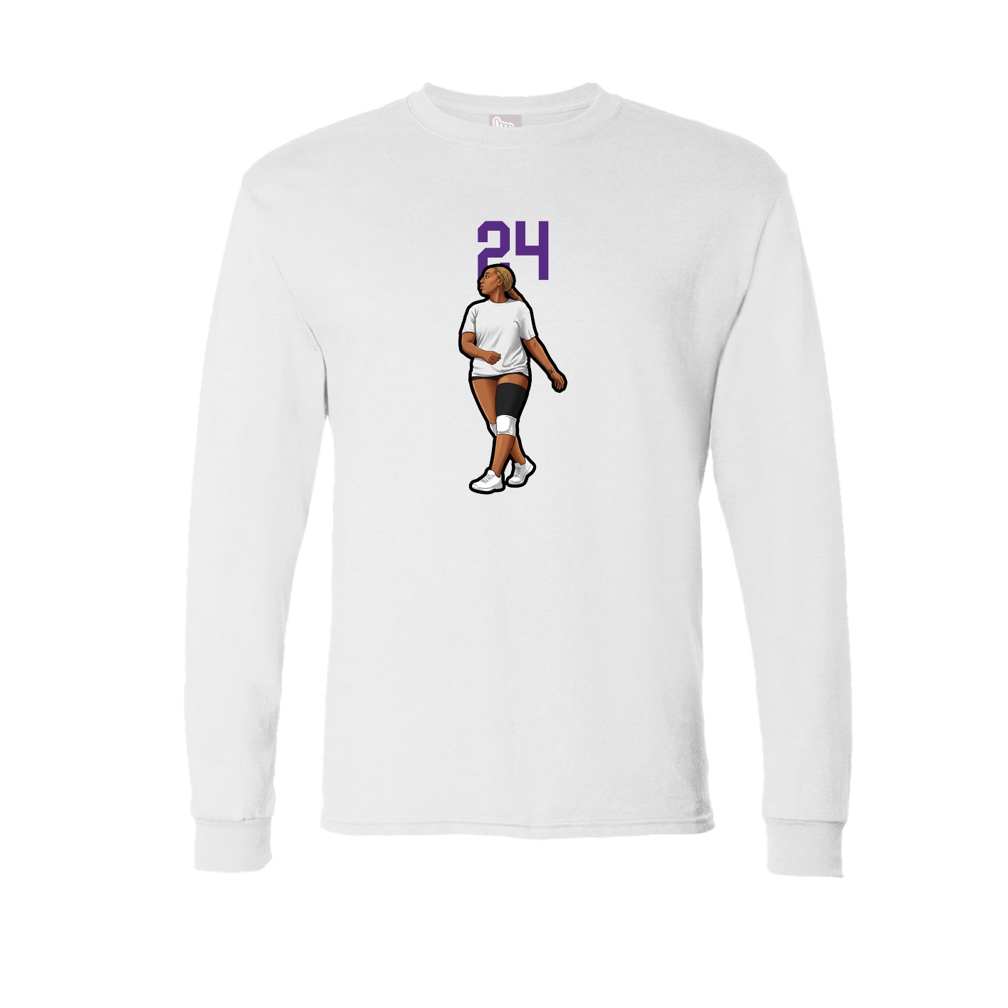 Long Sleeve Tee — Number Top in White