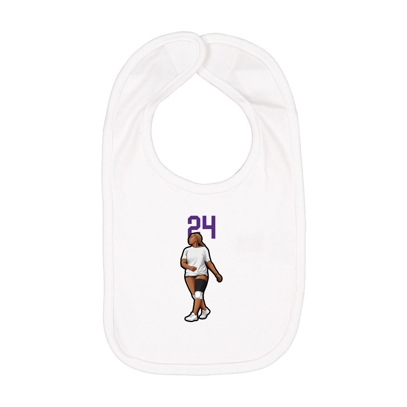 Infant Bib — Number Top in White