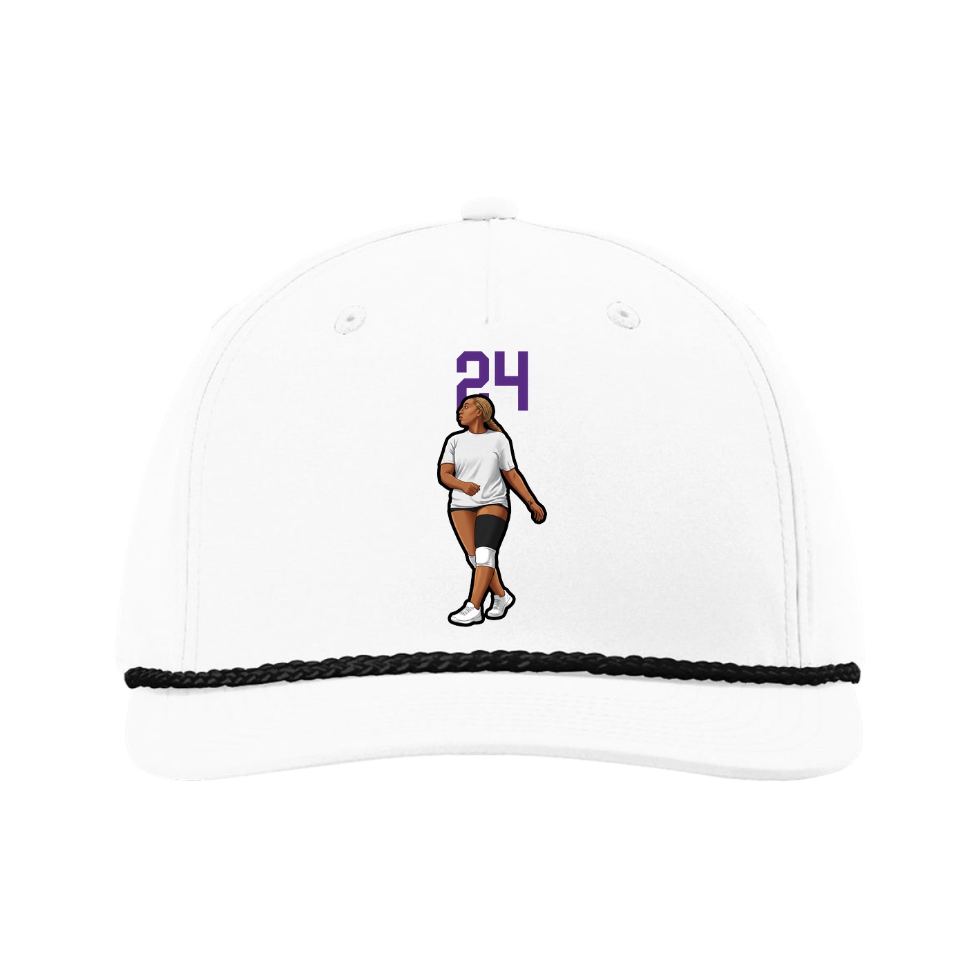 Five-Panel Classic Rope Cap — Number Top in White