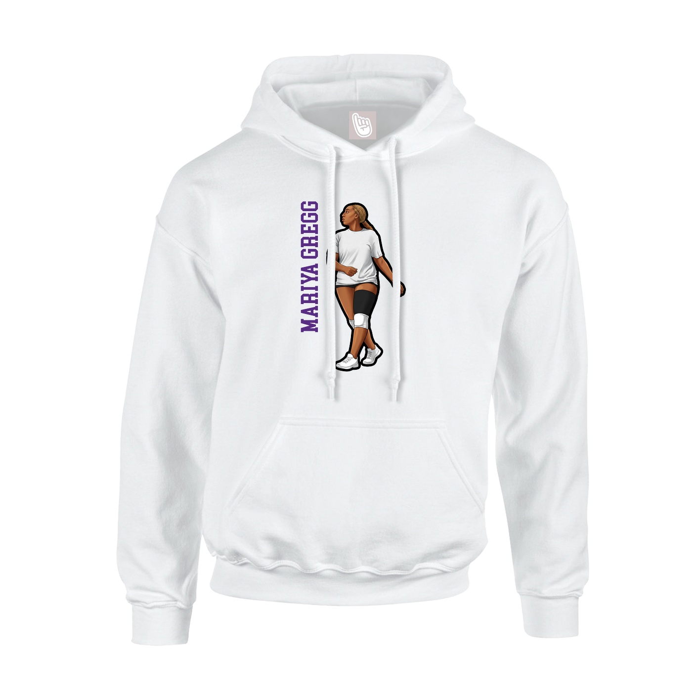 Hoodie — Name Vertical in White