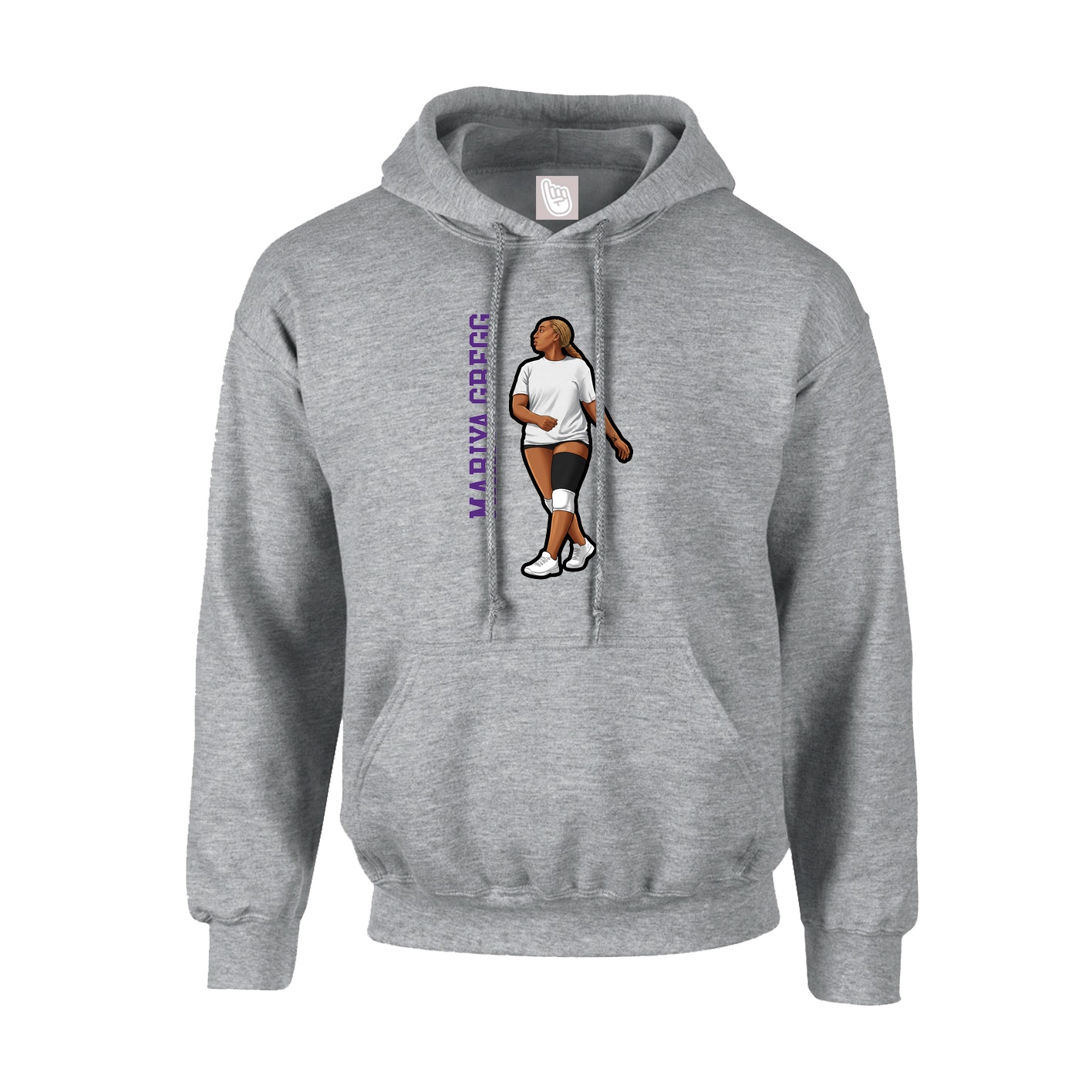 Youth Hoodie — Name Vertical in Grey