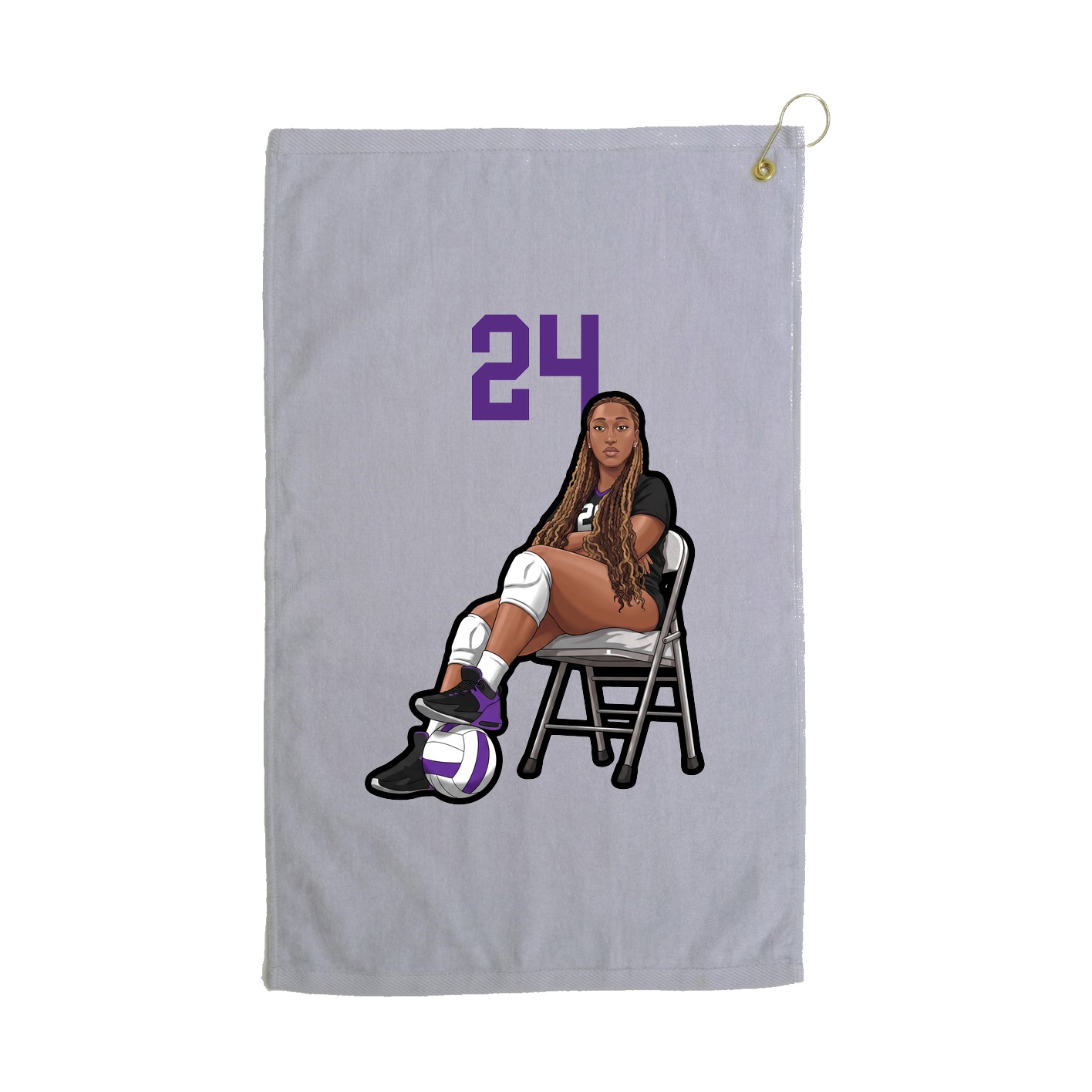 Golf Towel — Number Top in Grey
