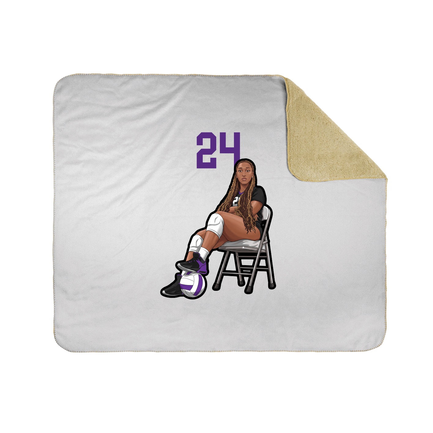 Throw Blanket — Number Top in White