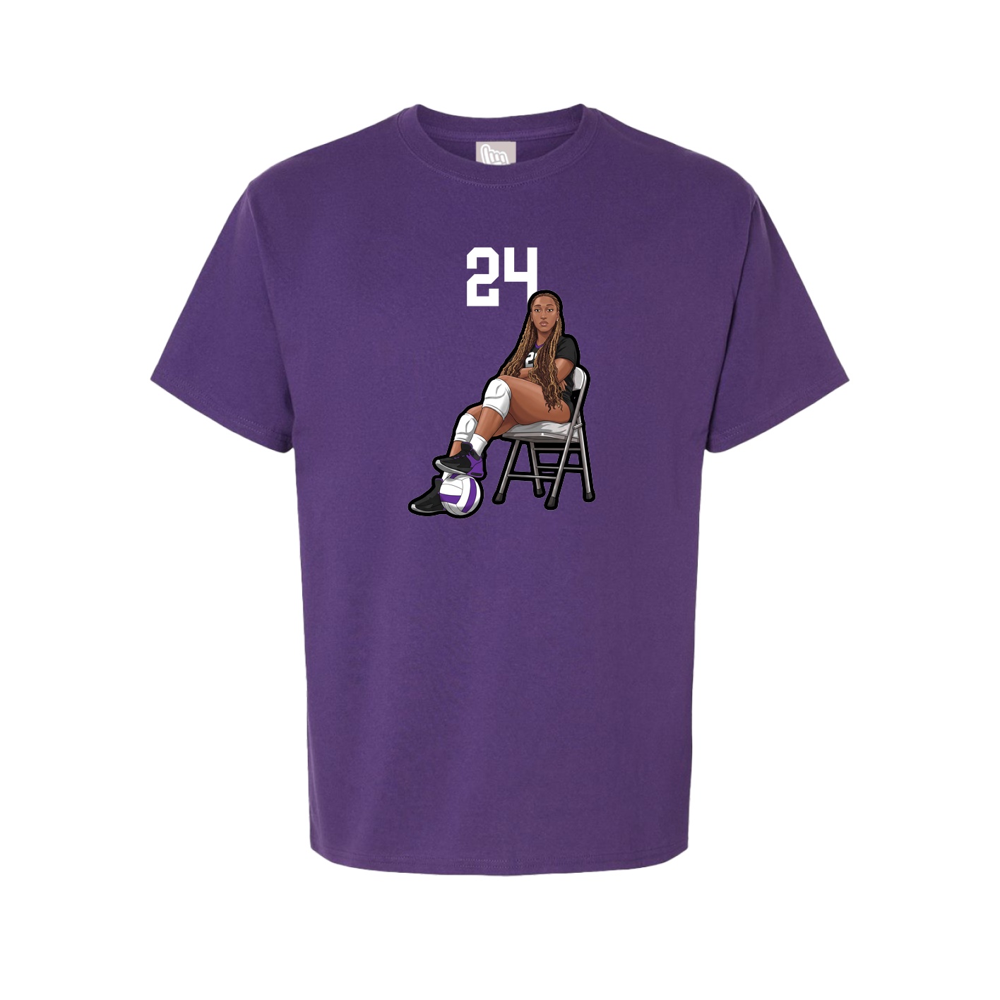 Youth Tee — Number Top in Purple