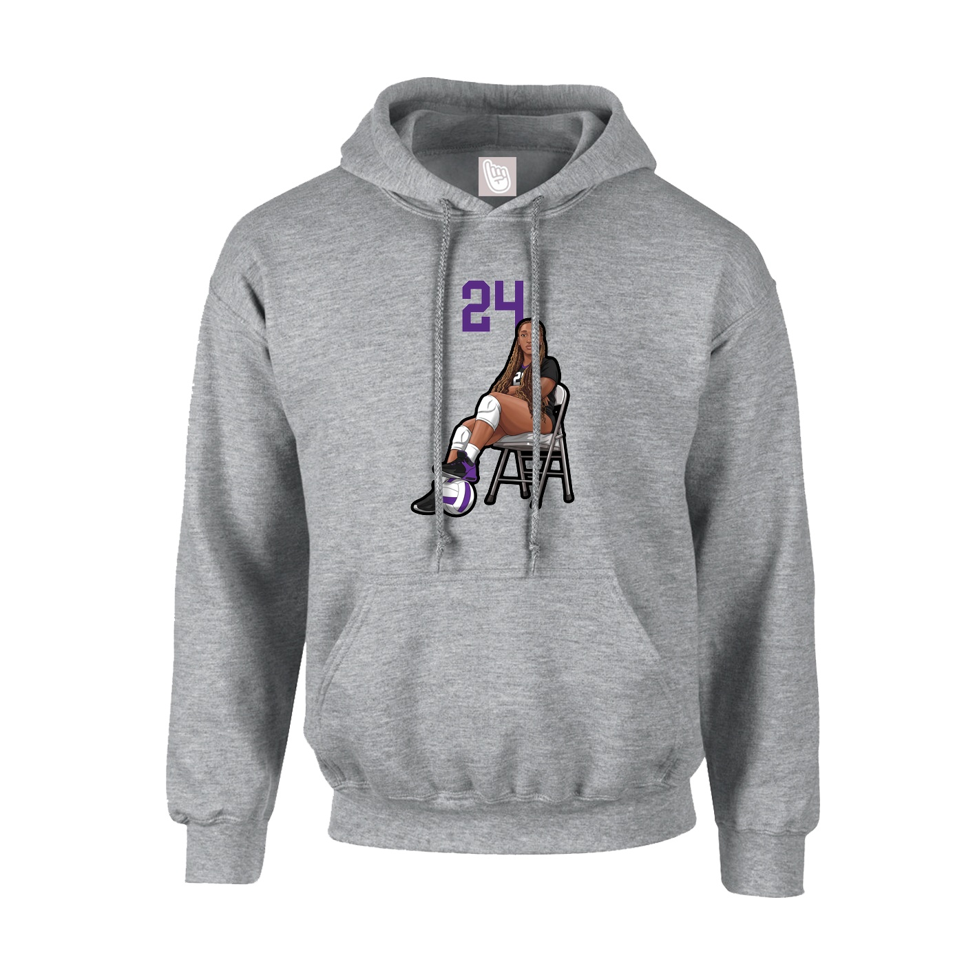Hoodie — Number Top in Grey
