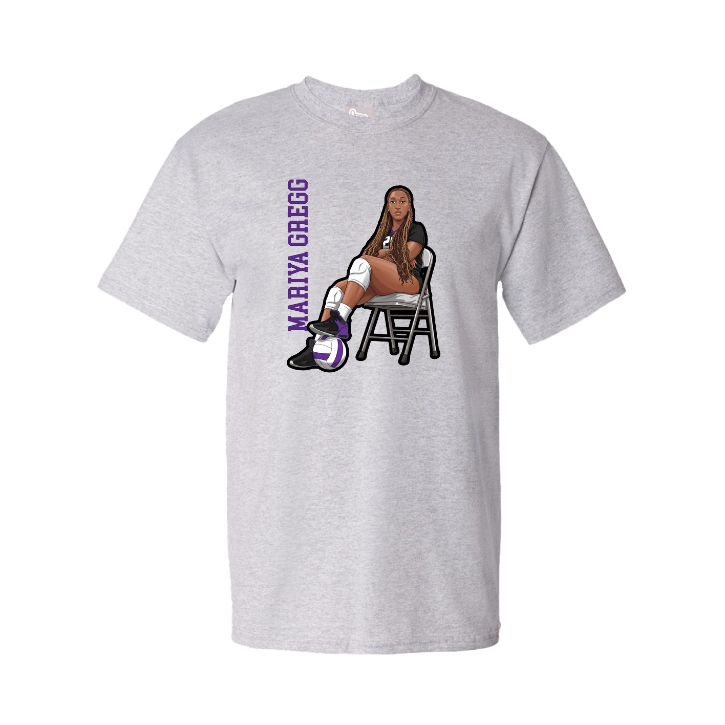 Tee — Name Vertical in Grey