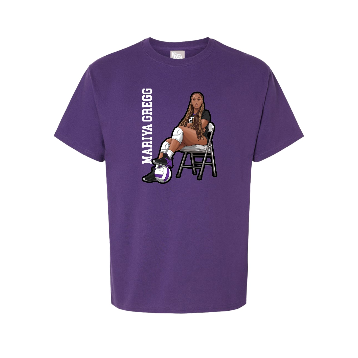 Tee — Name Vertical in Purple
