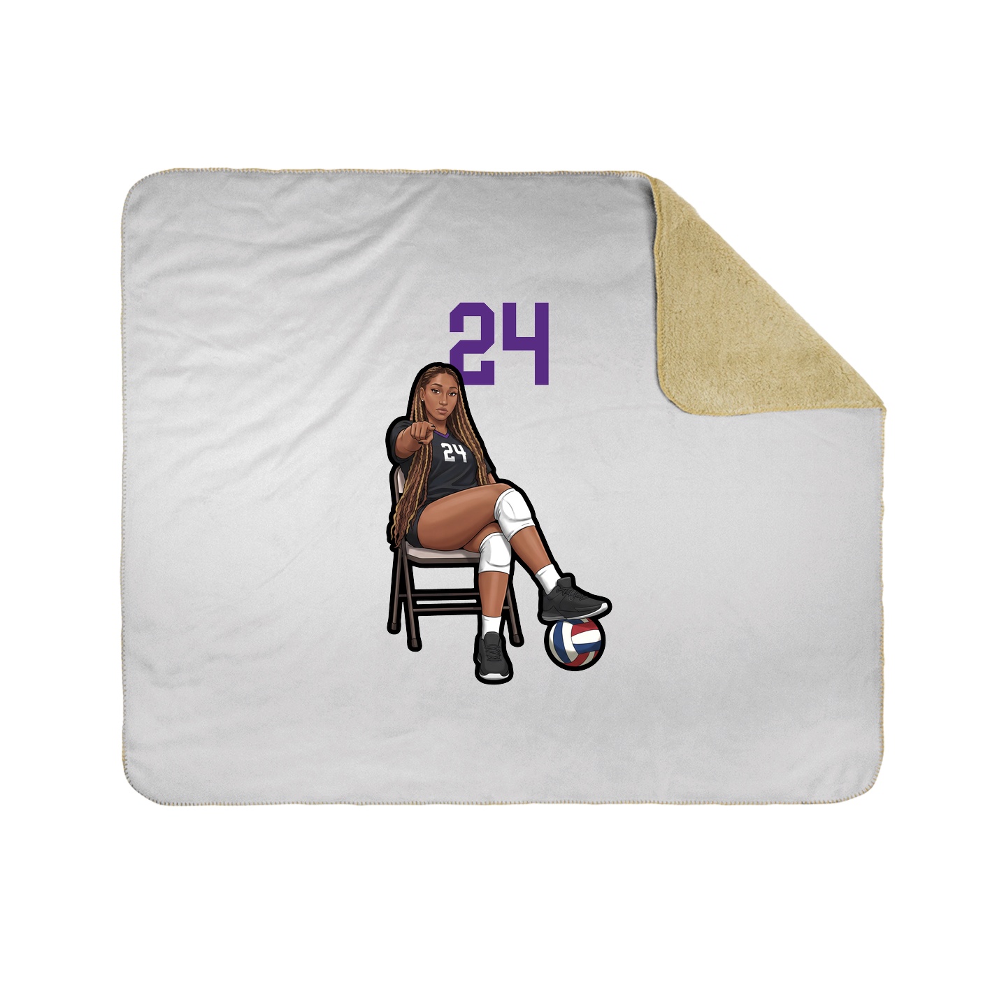 Throw Blanket — Number Top in White