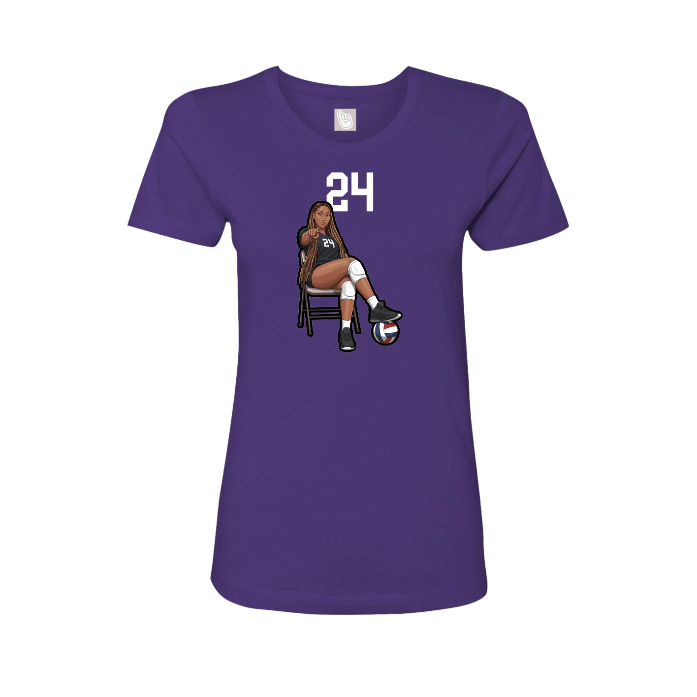Womens Tee — Number Top in Purple