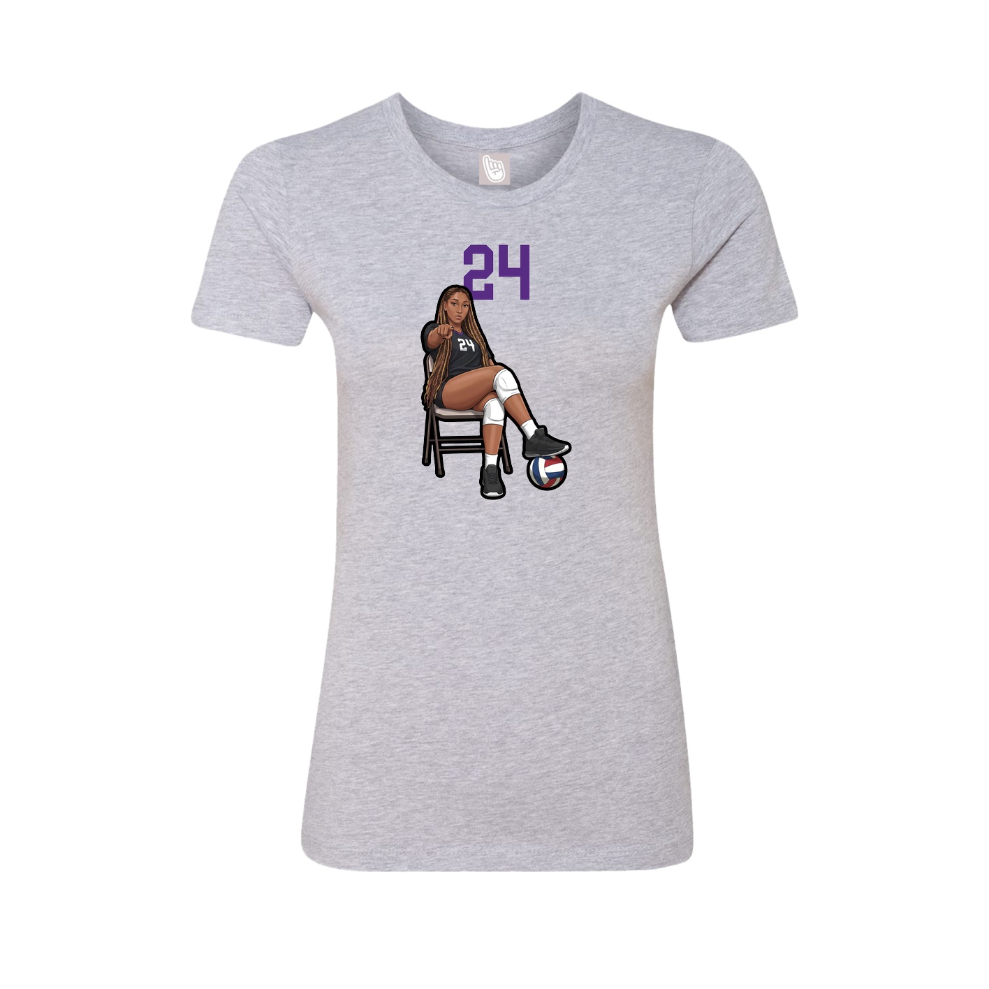 Womens Tee — Number Top in Grey