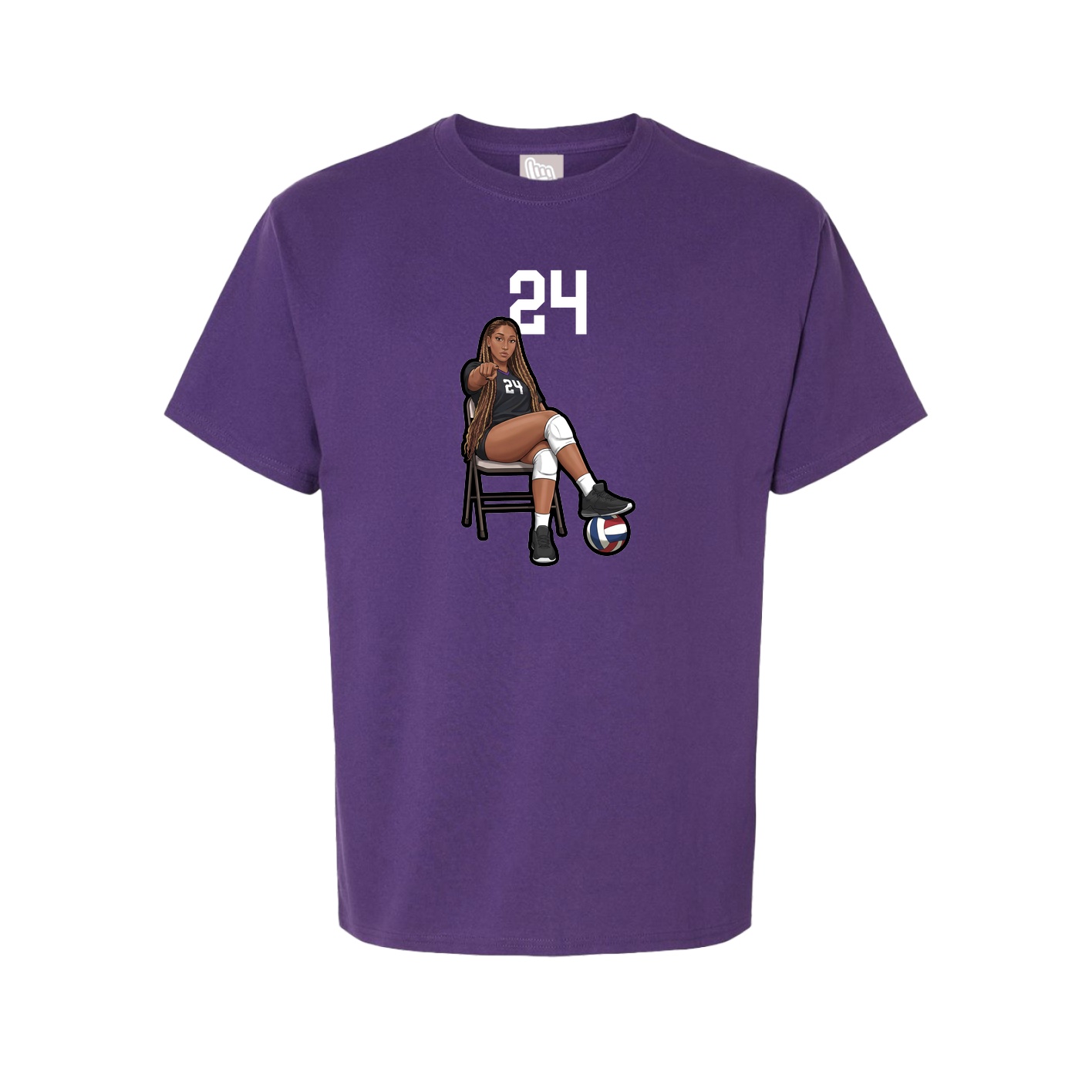 Youth Tee — Number Top in Purple