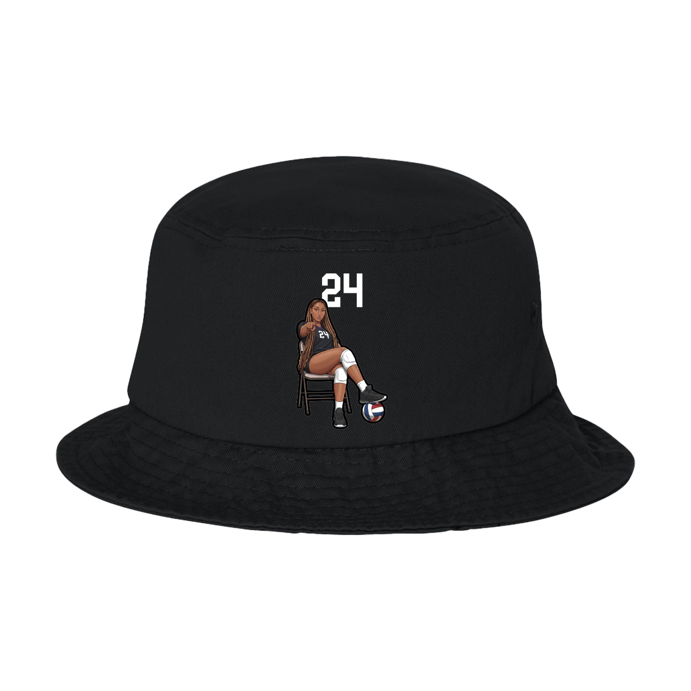 Bucket Cap — Number Top in Black