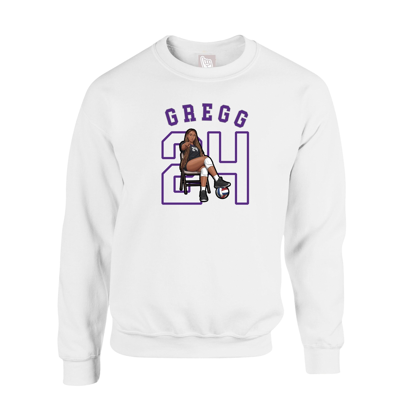 Fleece Crew — Shirsey Arch in White