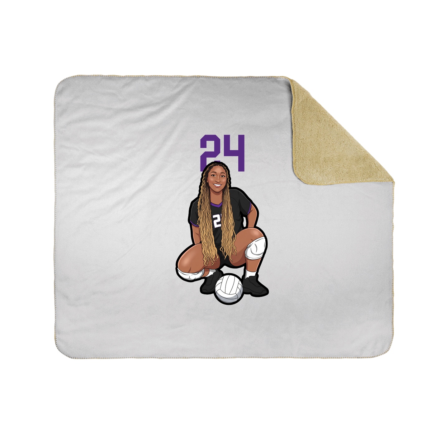 Throw Blanket — Number Top in White