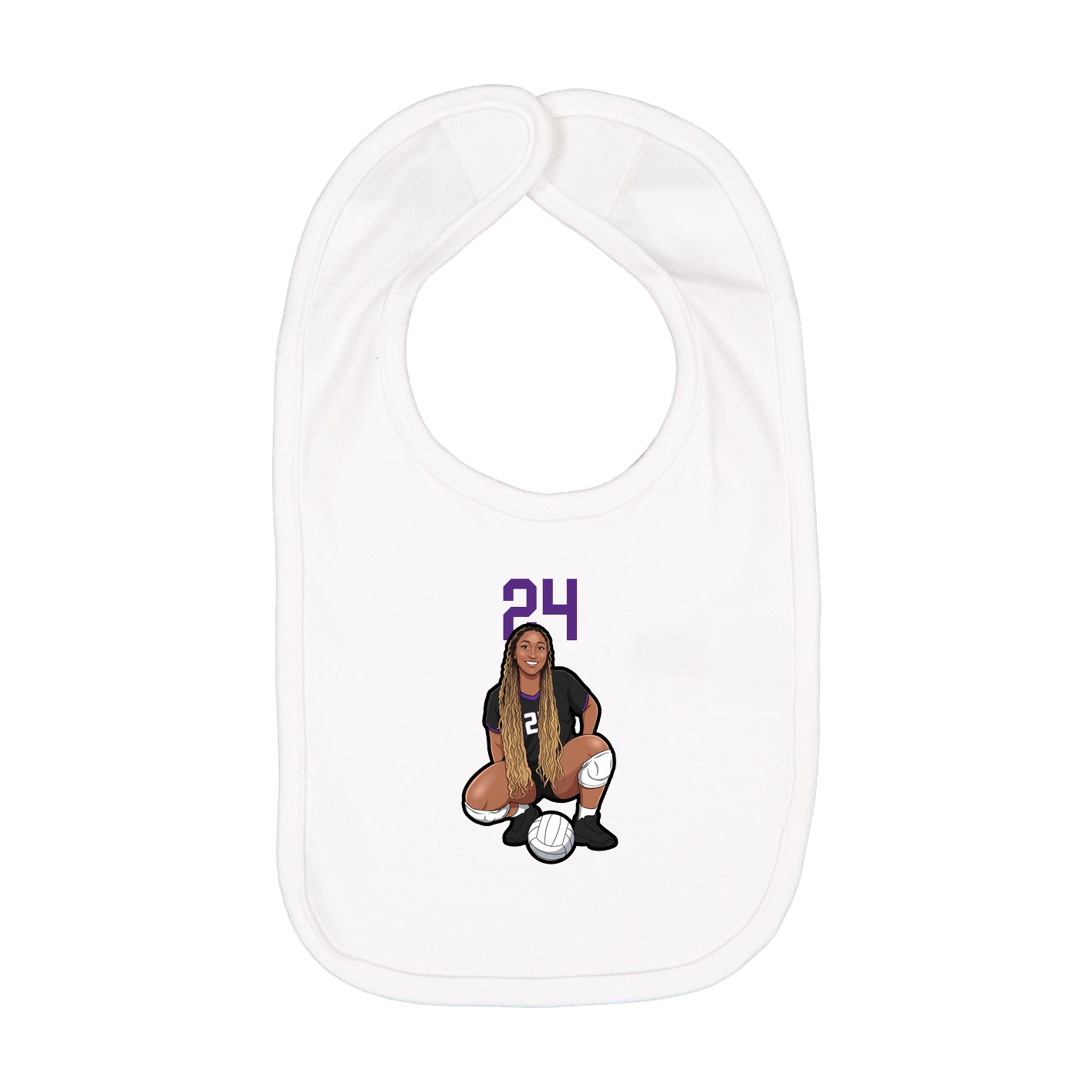 Infant Bib — Number Top in White