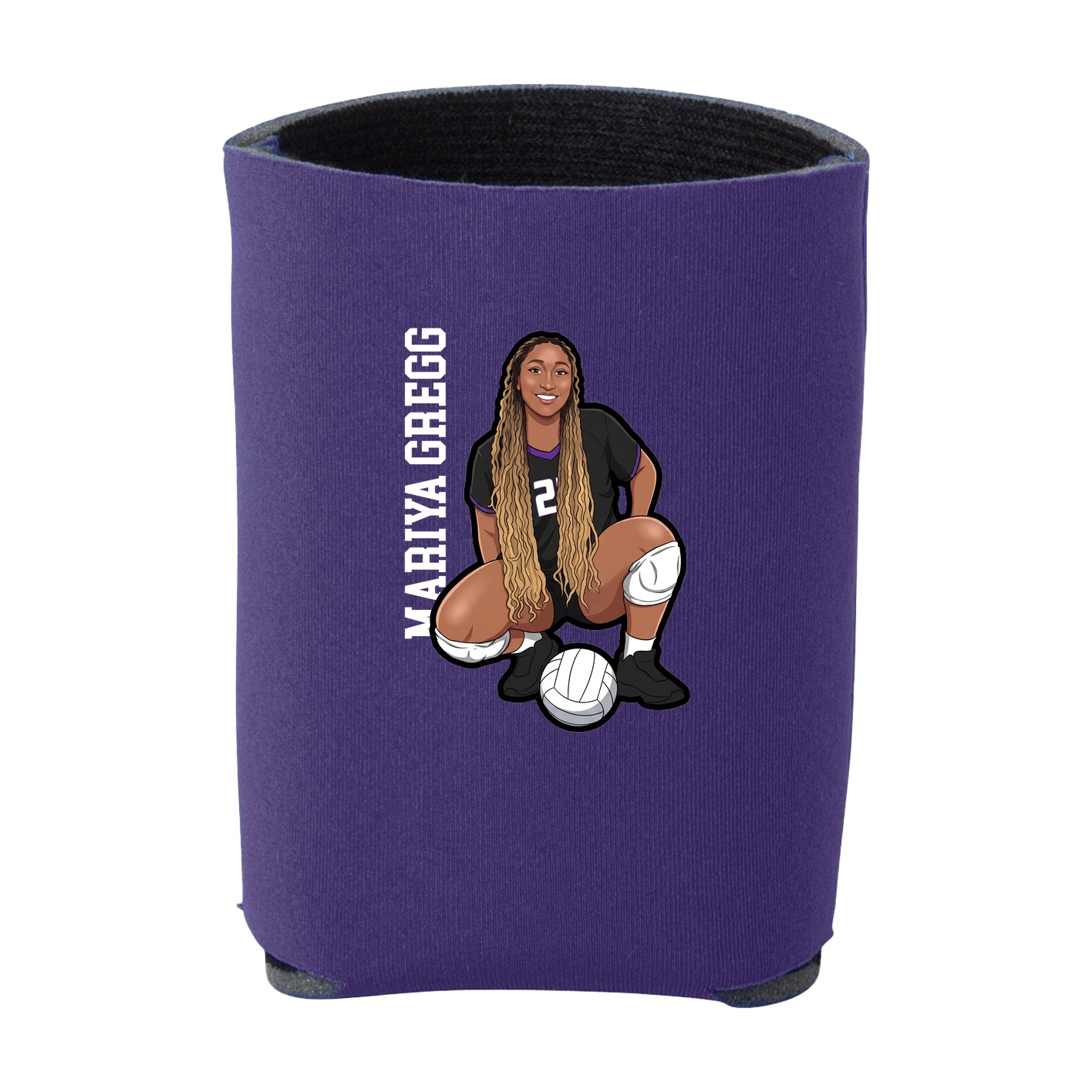 Can Holder — Name Vertical in Purple
