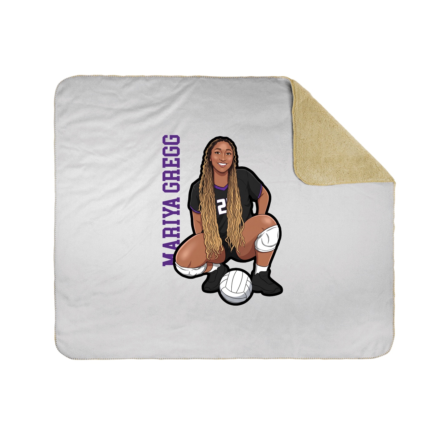 Throw Blanket — Name Vertical in White