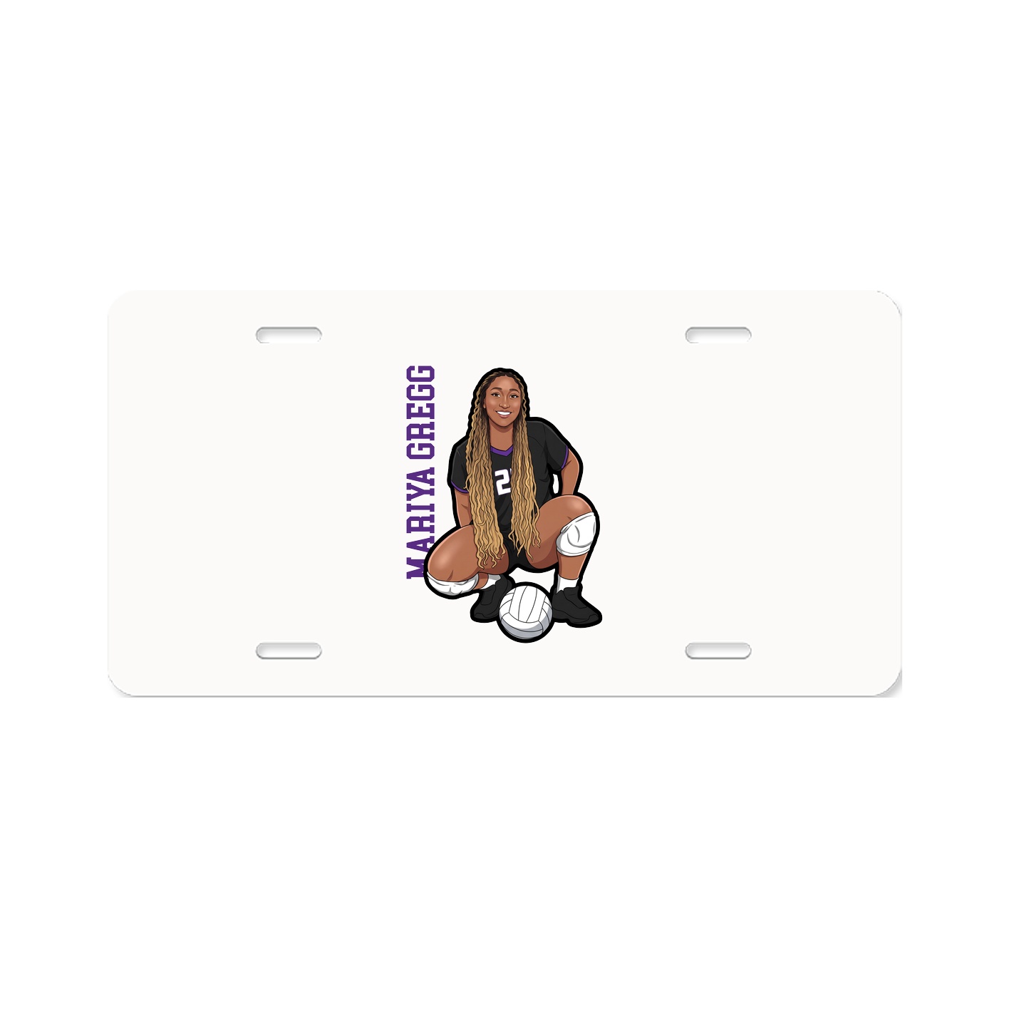 License Plate — Name Vertical in Classic