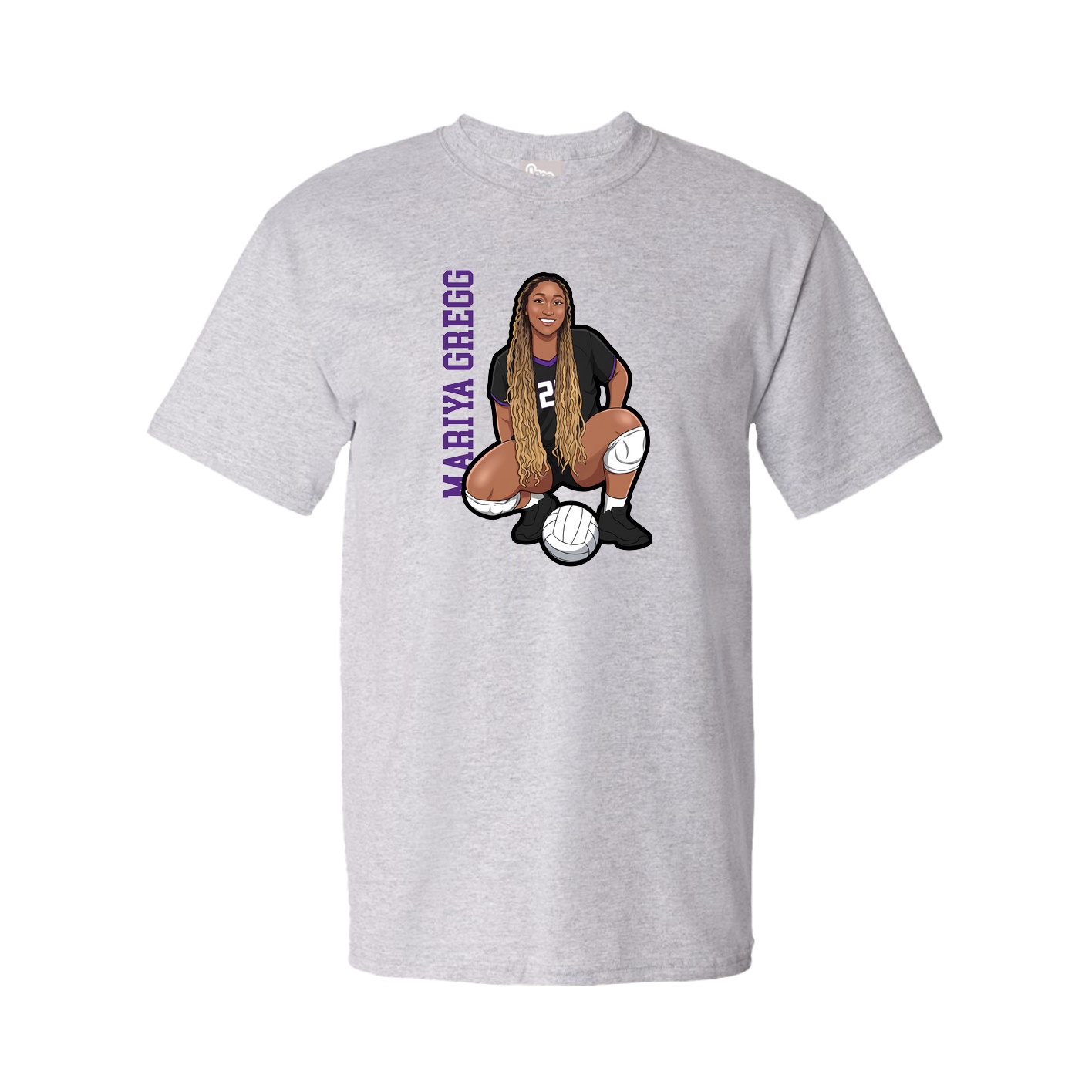 Tee — Name Vertical in Grey