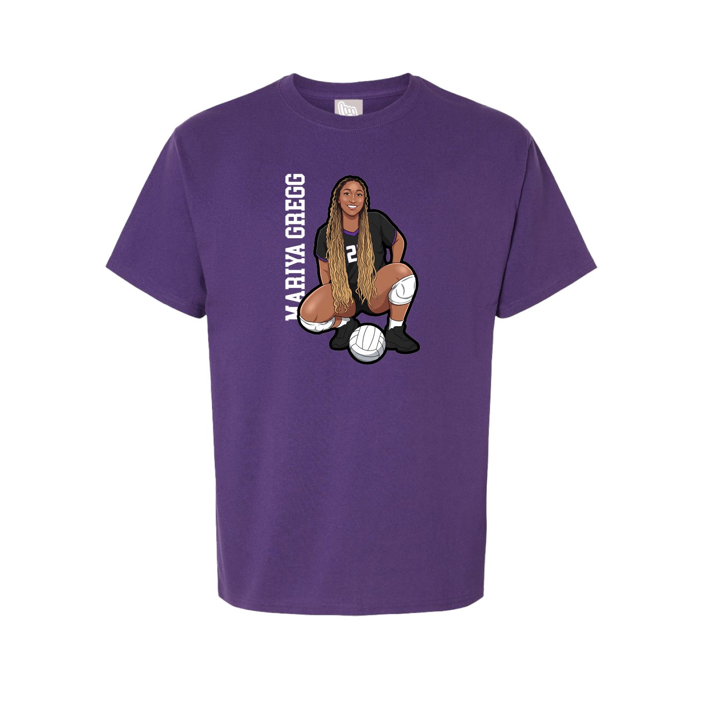 Tee — Name Vertical in Purple