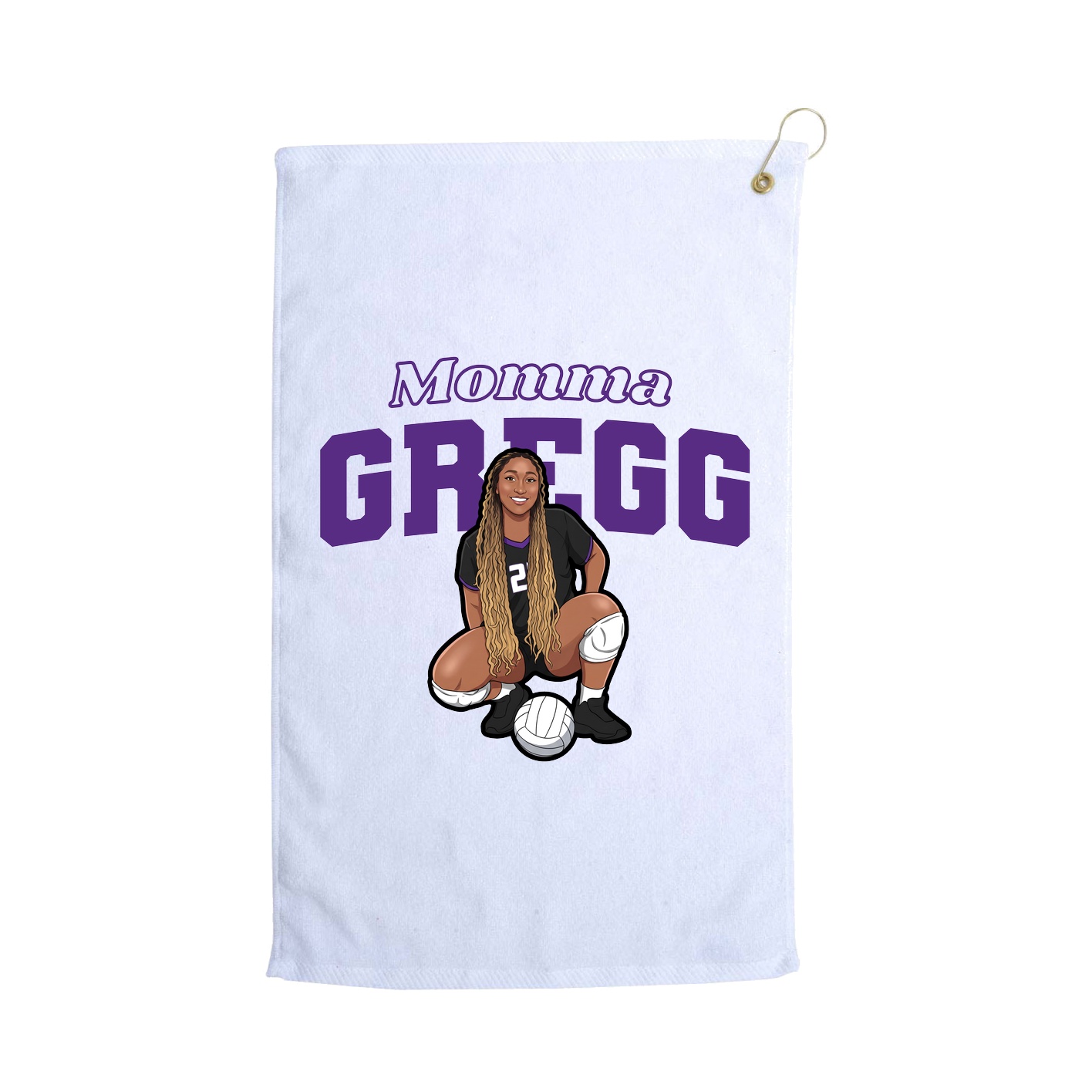 Golf Towel — Mothers Day Block in White