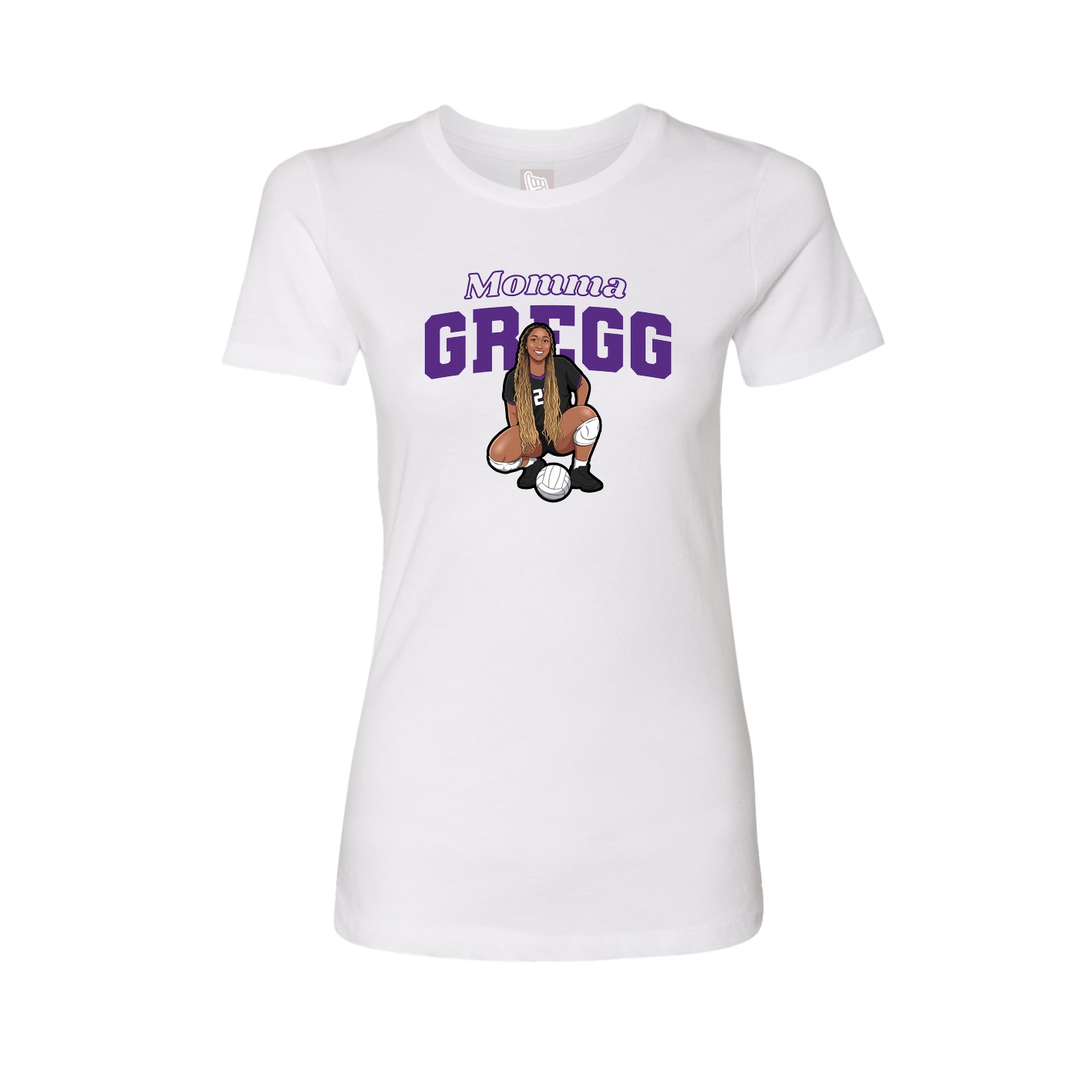 Womens Tee — Mothers Day Block in White