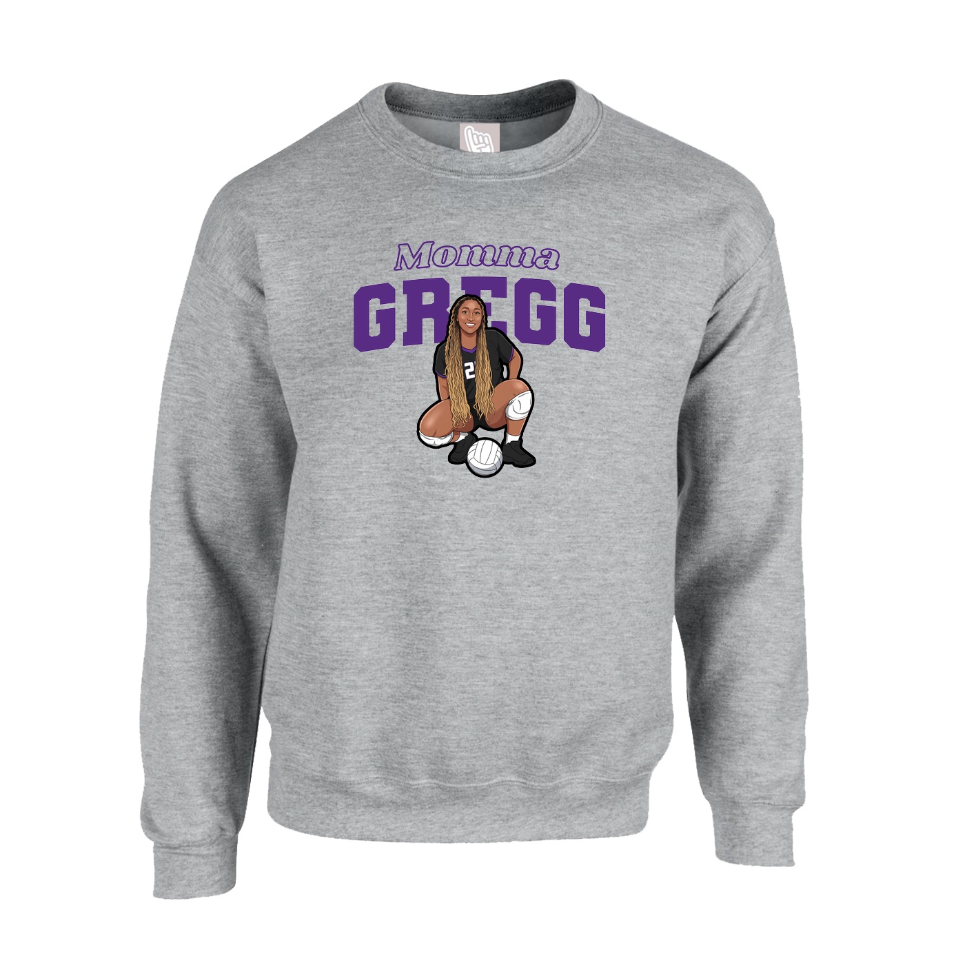 Fleece Crew — Mothers Day Block in Grey