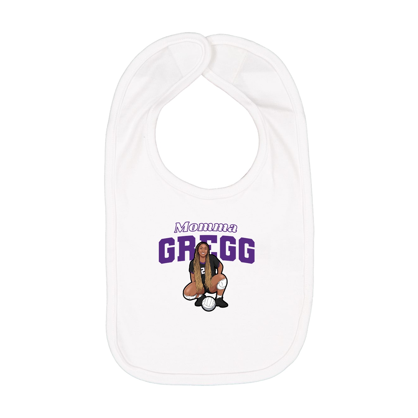 Infant Bib — Mothers Day Block in White