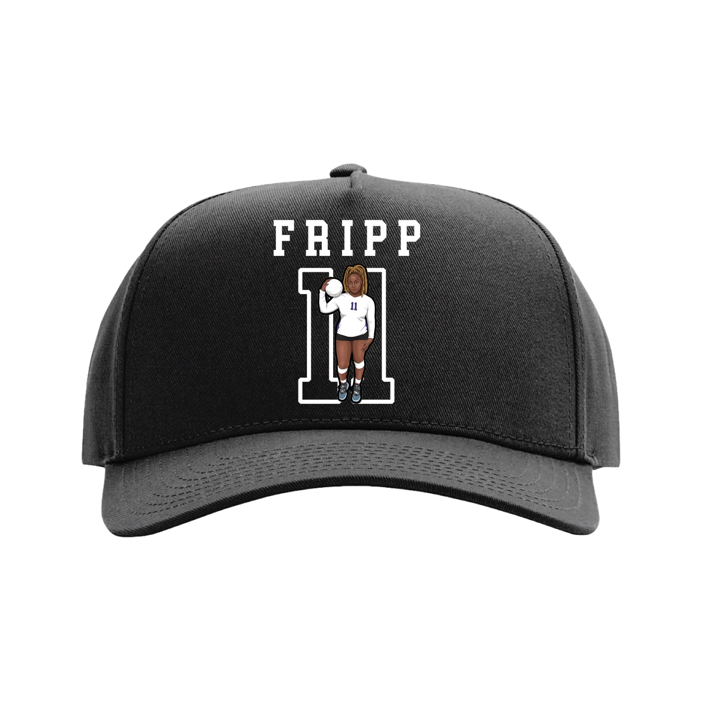 Full Fabric Five-Panel Champ Cap — Shirsey in Black